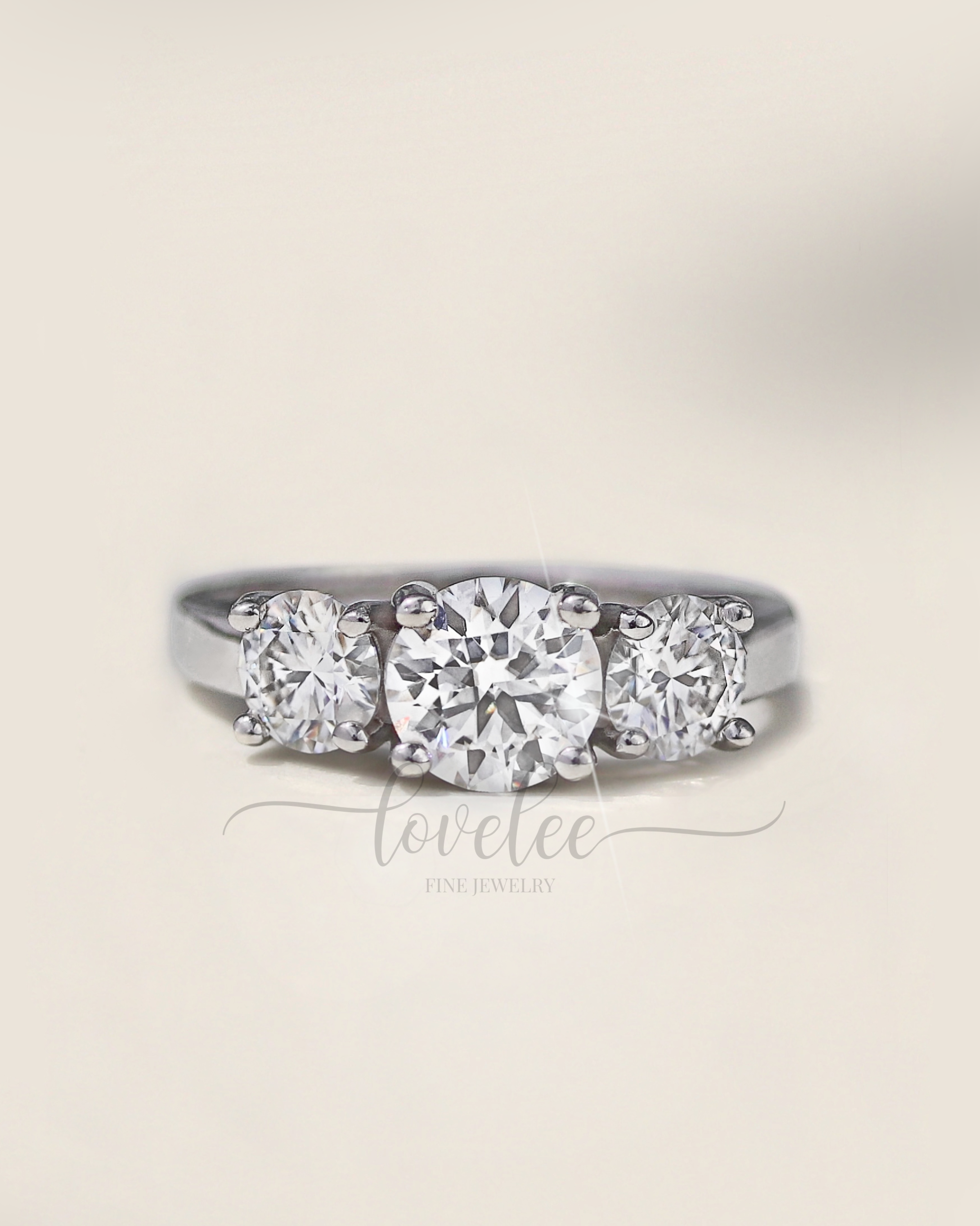 Erin 2 CTW DEW Three-Stone Moissanite Anniversary Band