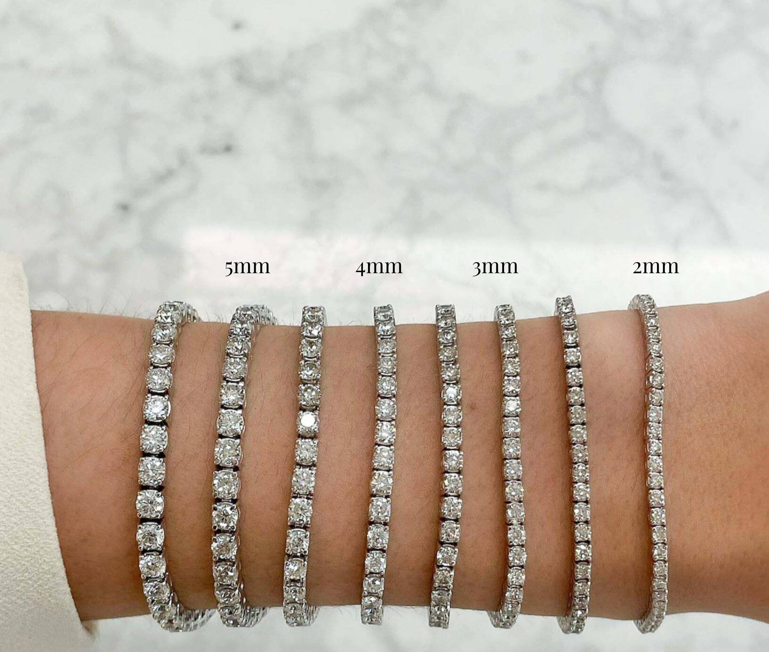 Genoveva 3MM 4 Prong Round Moissanite Tennis Bracelet