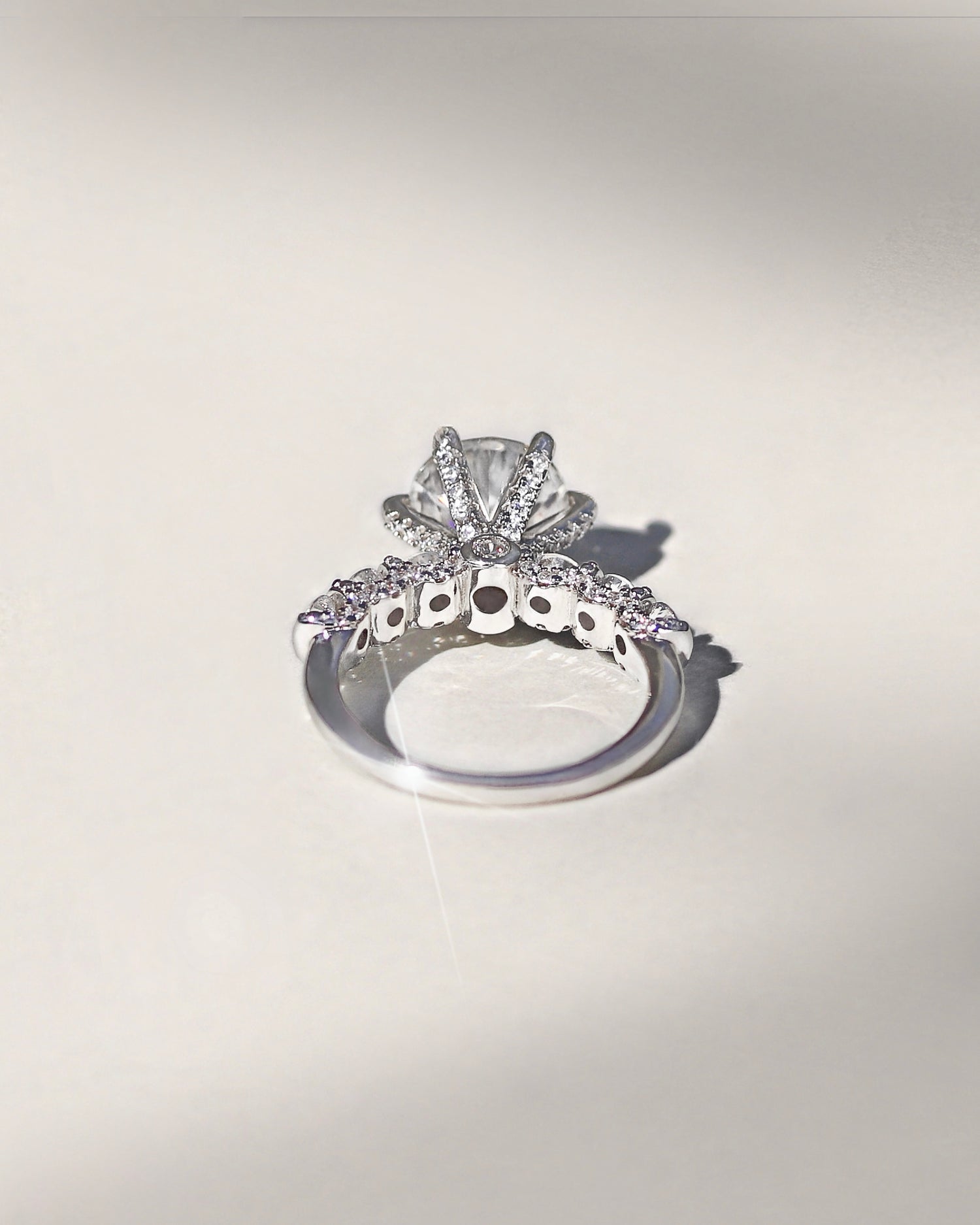 Chandler 3 CTW DEW Brilliant Cut Round Moissanite Ring with Accent Stones