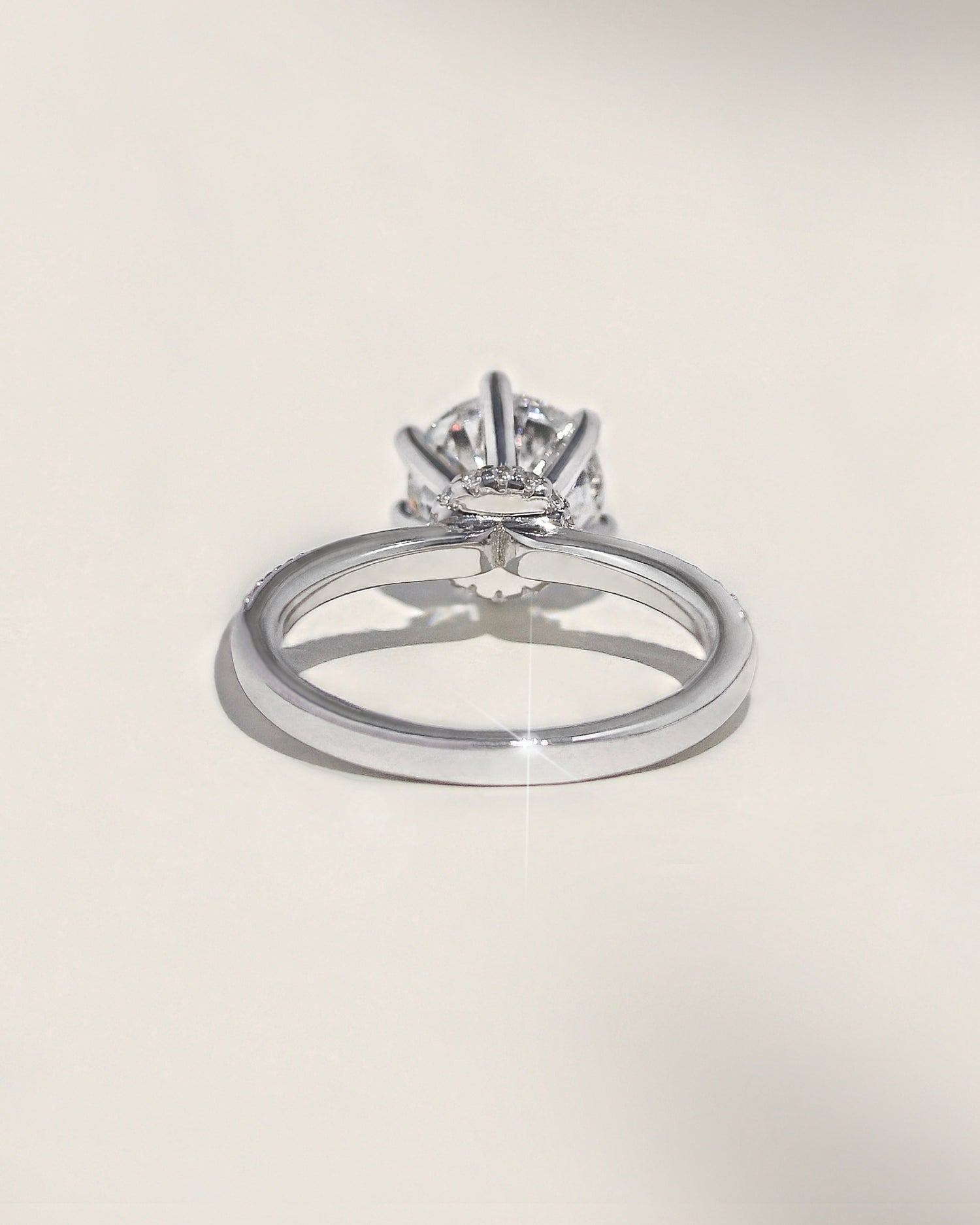 Hannah 2 CTW DEW Brilliant Cut Round Moissanite Ring with Accent Stones