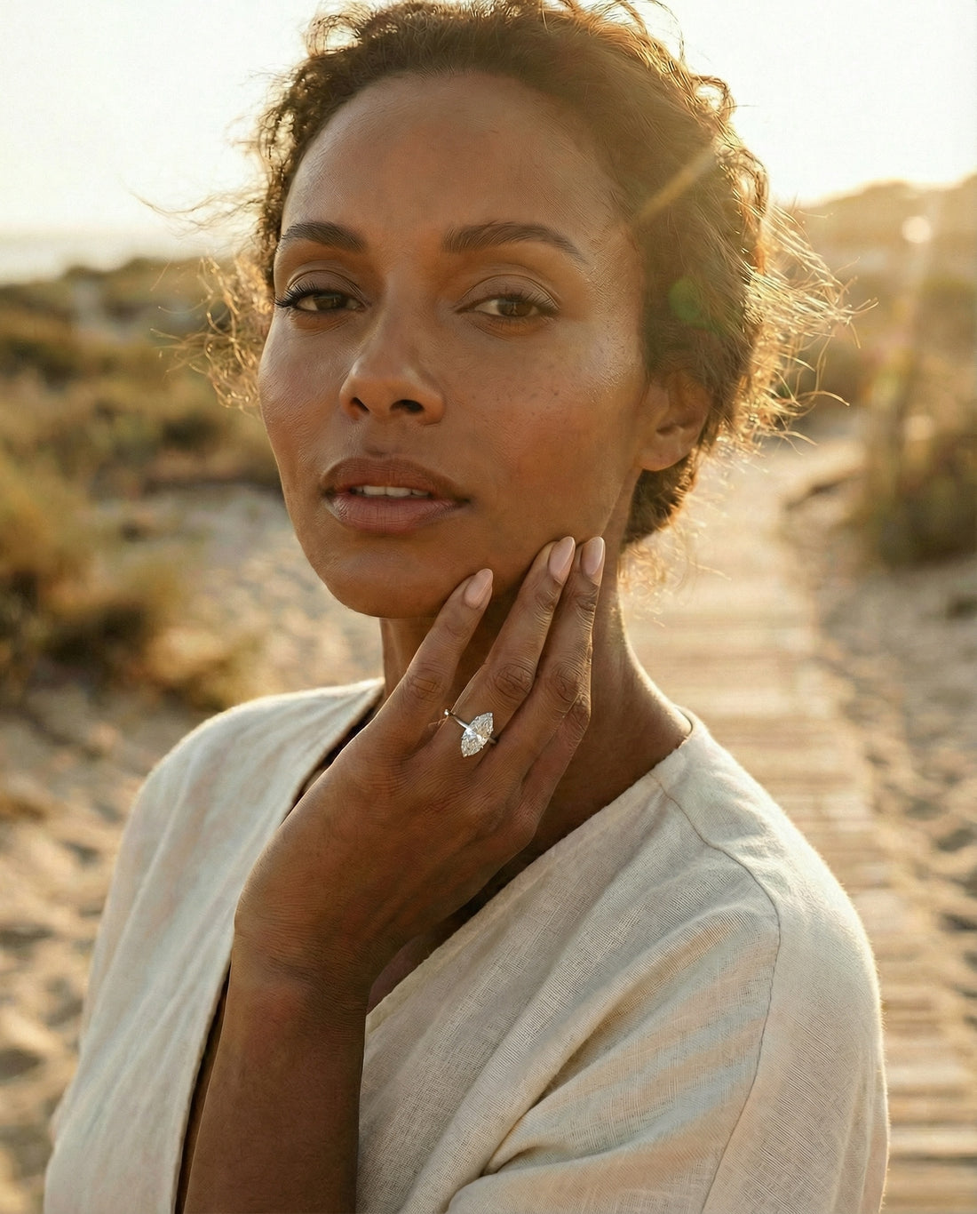 Mary 2 CTW DEW Marquise Moissanite Ring