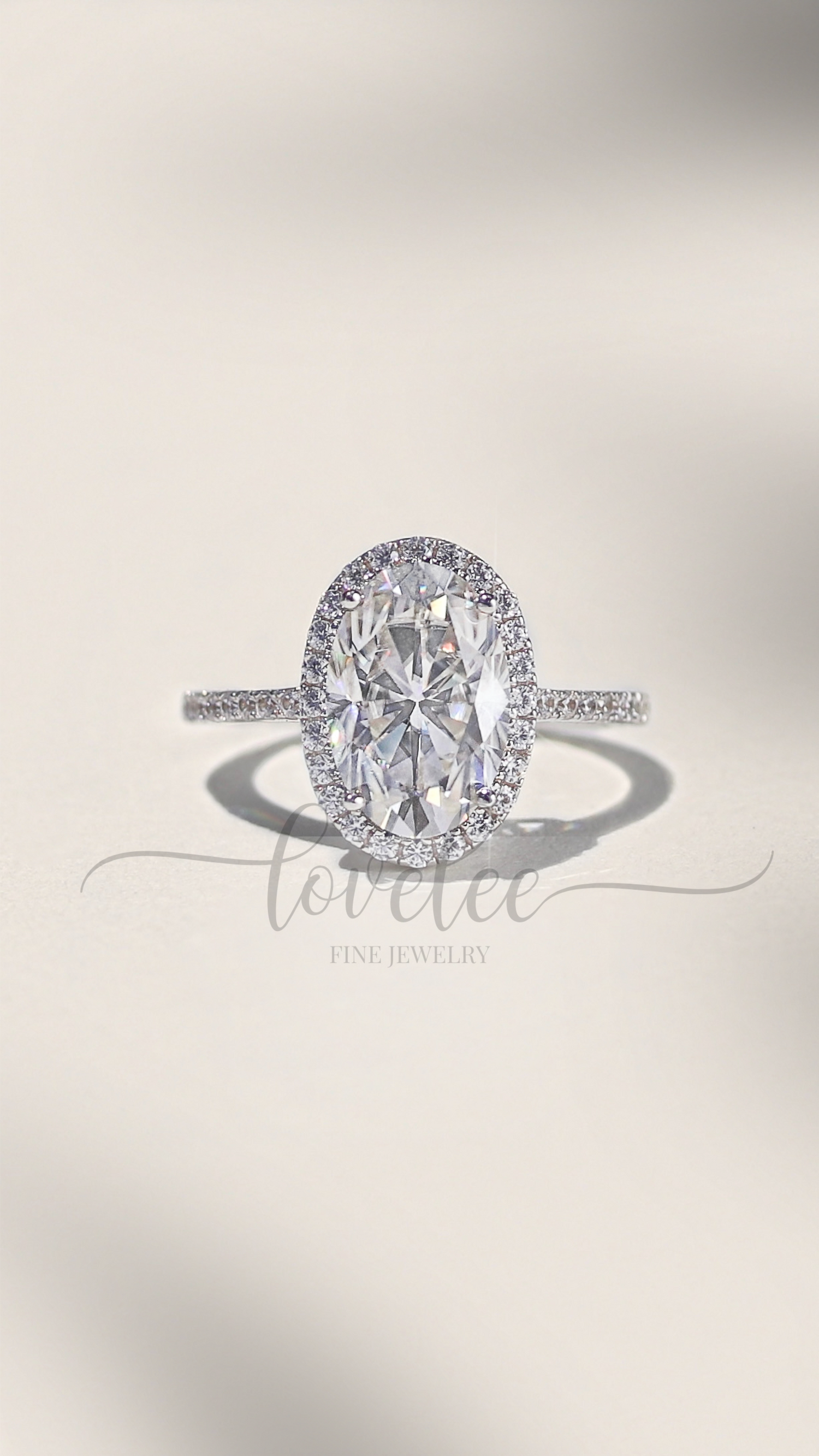 Kennedy 4.5 CTW DEW Moissanite Oval Cut Halo Ring