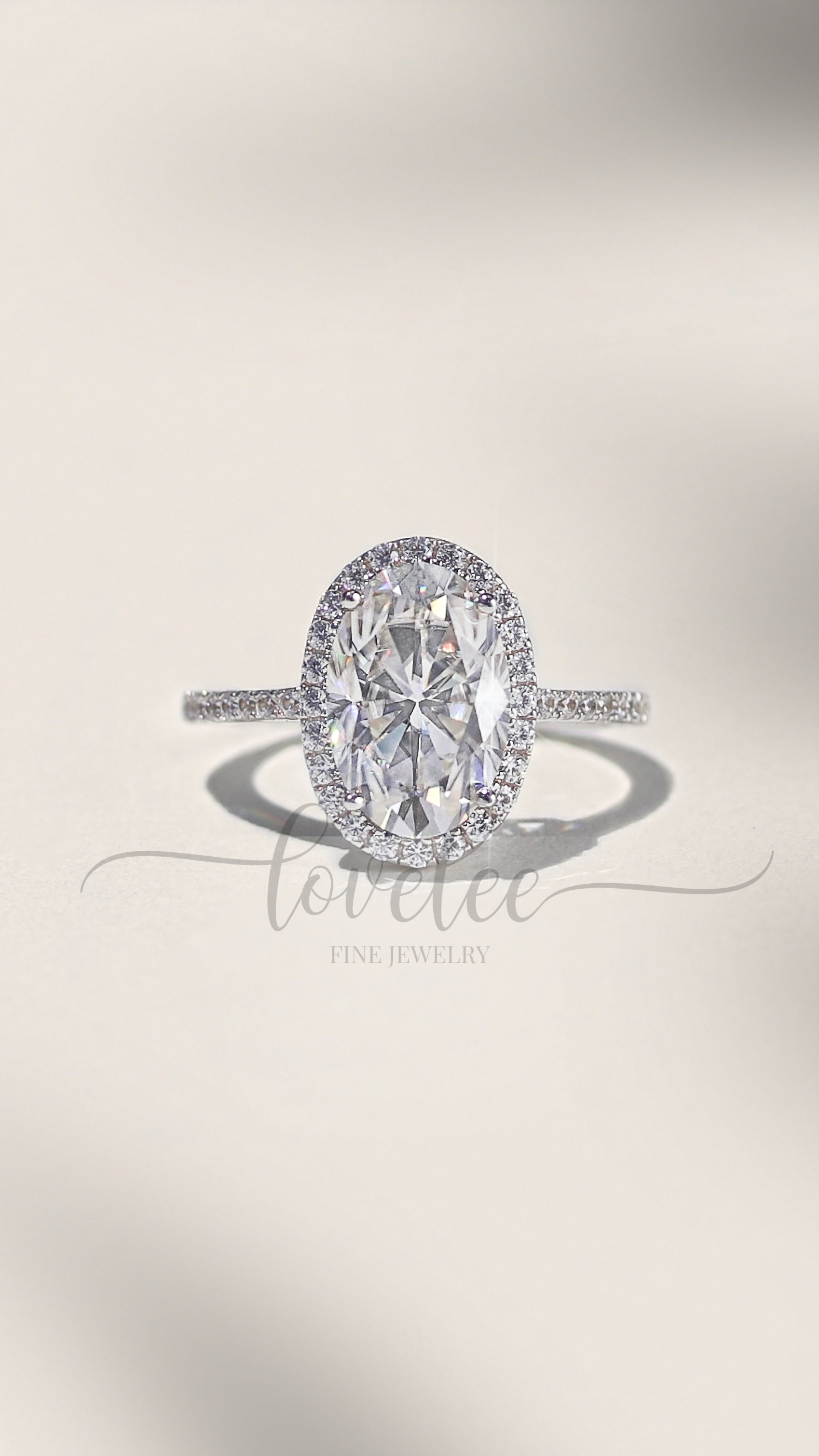 Kennedy 4.5 CTW DEW Moissanite Oval Cut Halo Ring