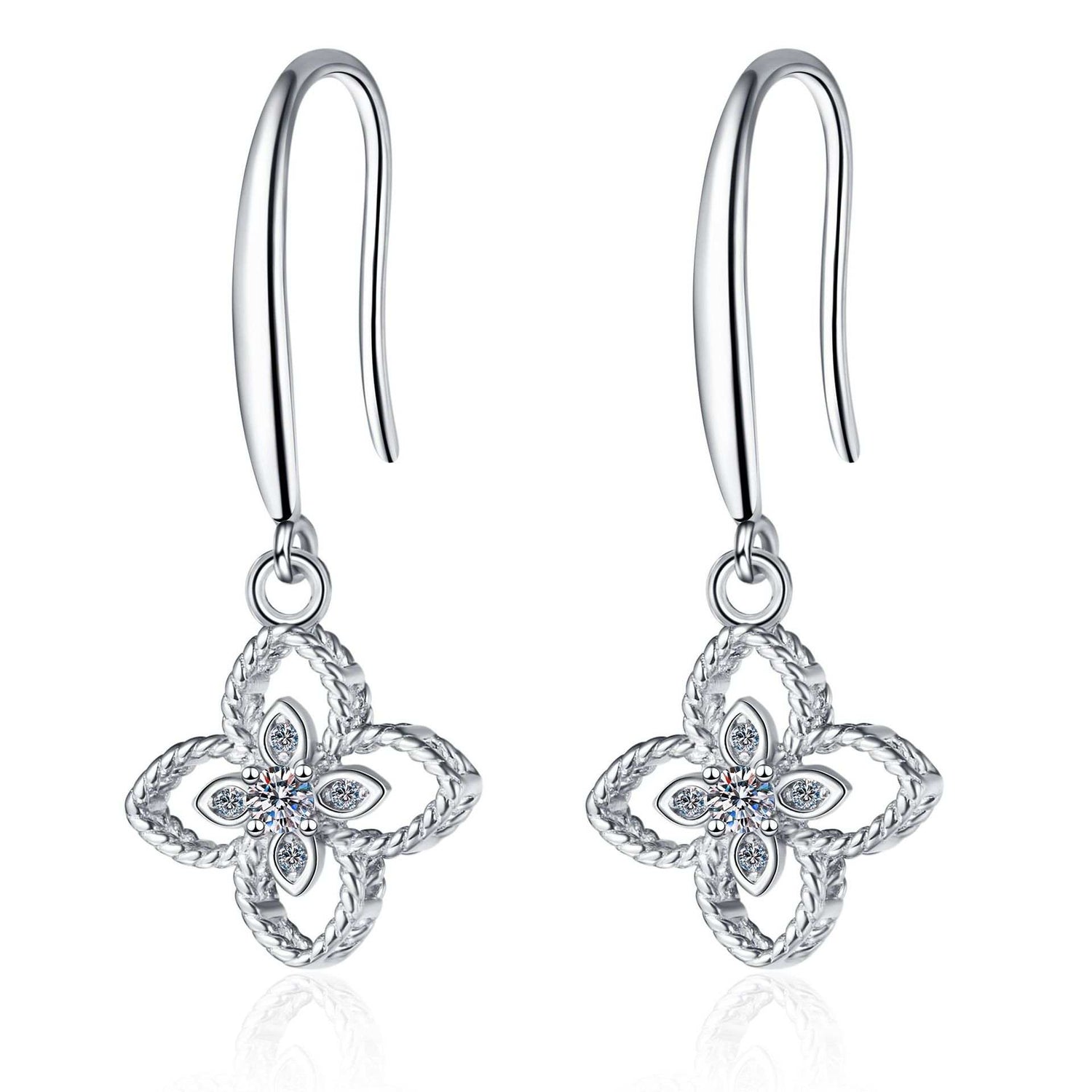 Wyatt Clover Moissanite Earrings .08CTW