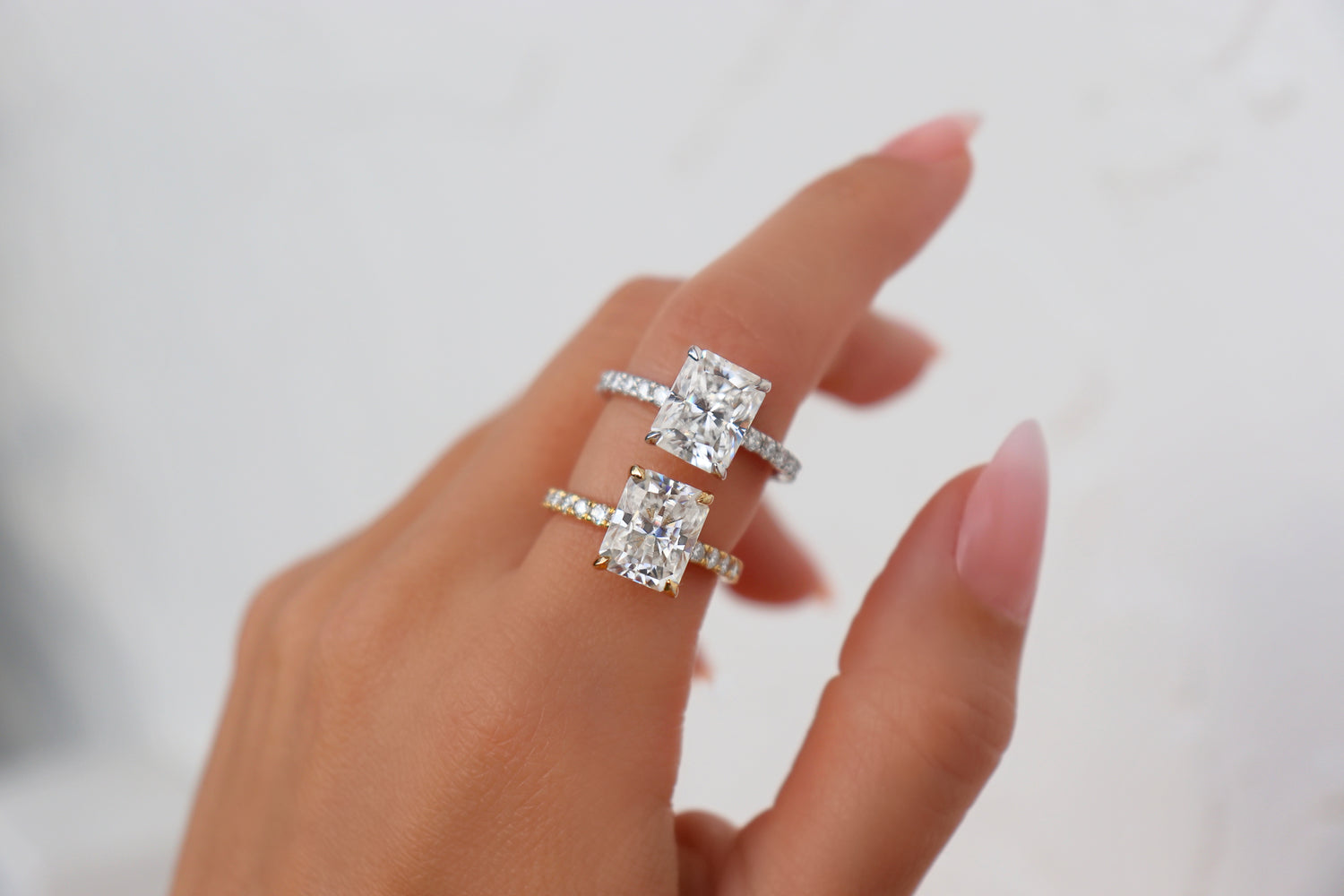 Maddie 4 CTW DEW Moissanite Ring - Silver