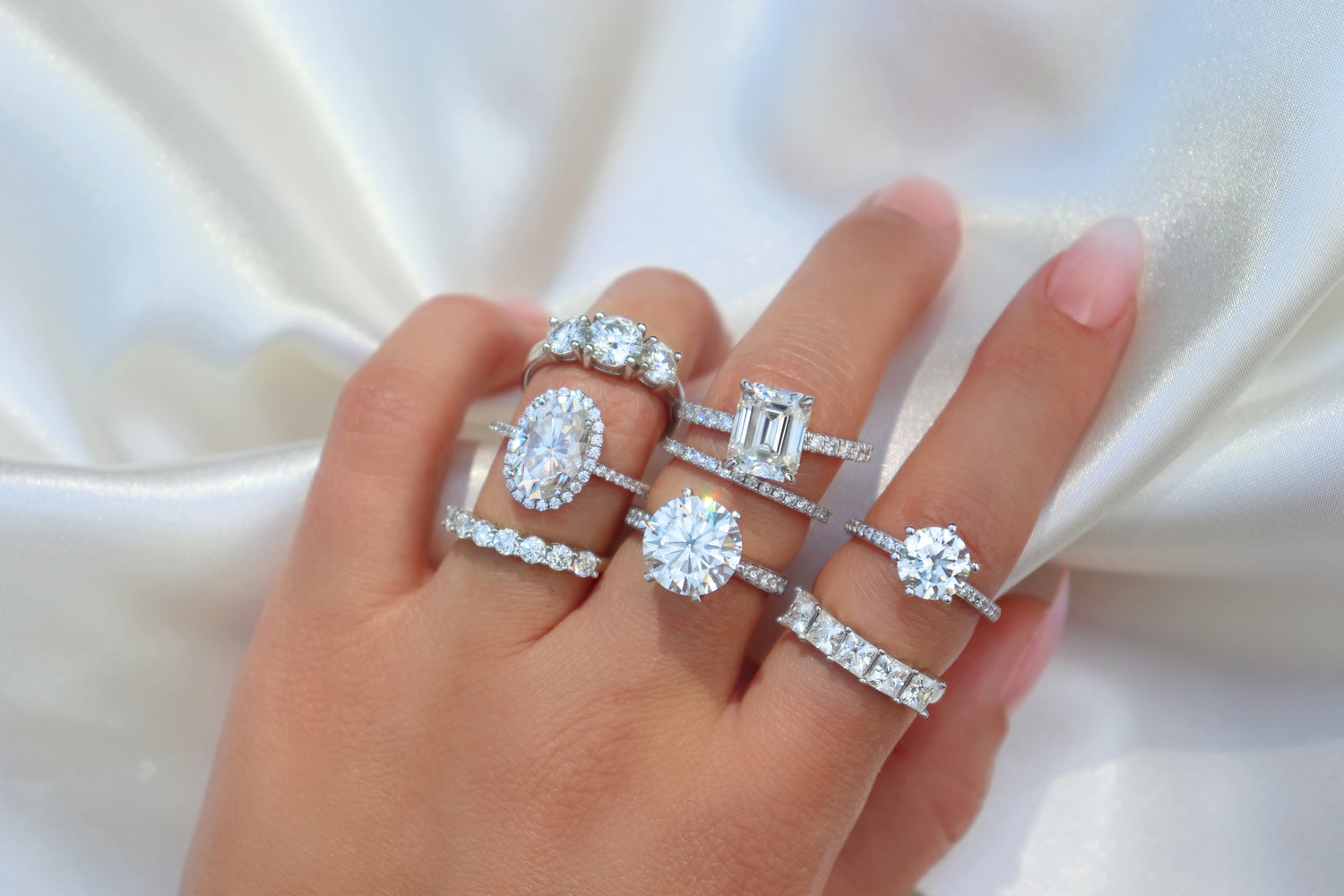 Kennedy 4.5 CTW DEW Moissanite Oval Cut Halo Ring