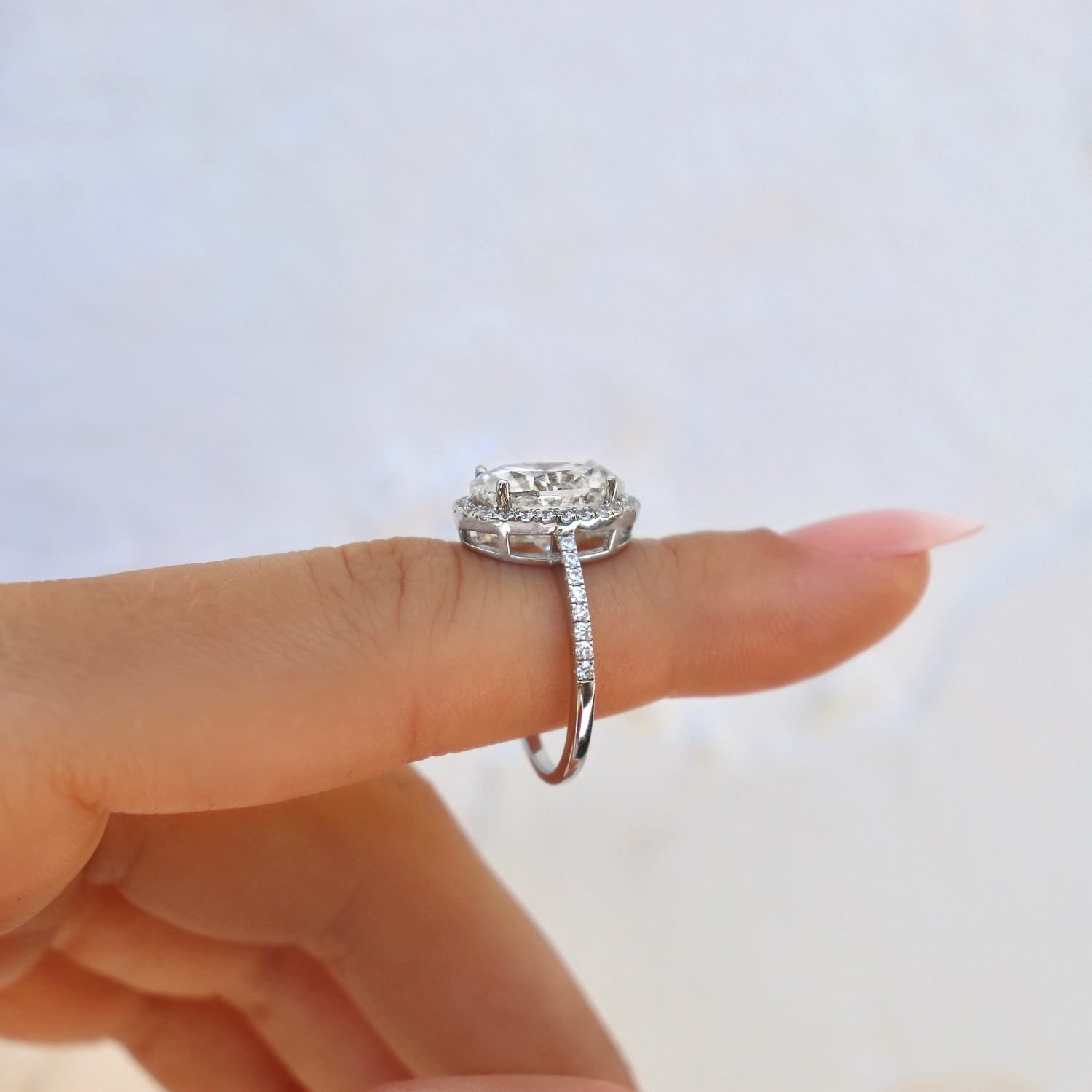 Kennedy 4.5 CTW DEW Moissanite Oval Cut Halo Ring