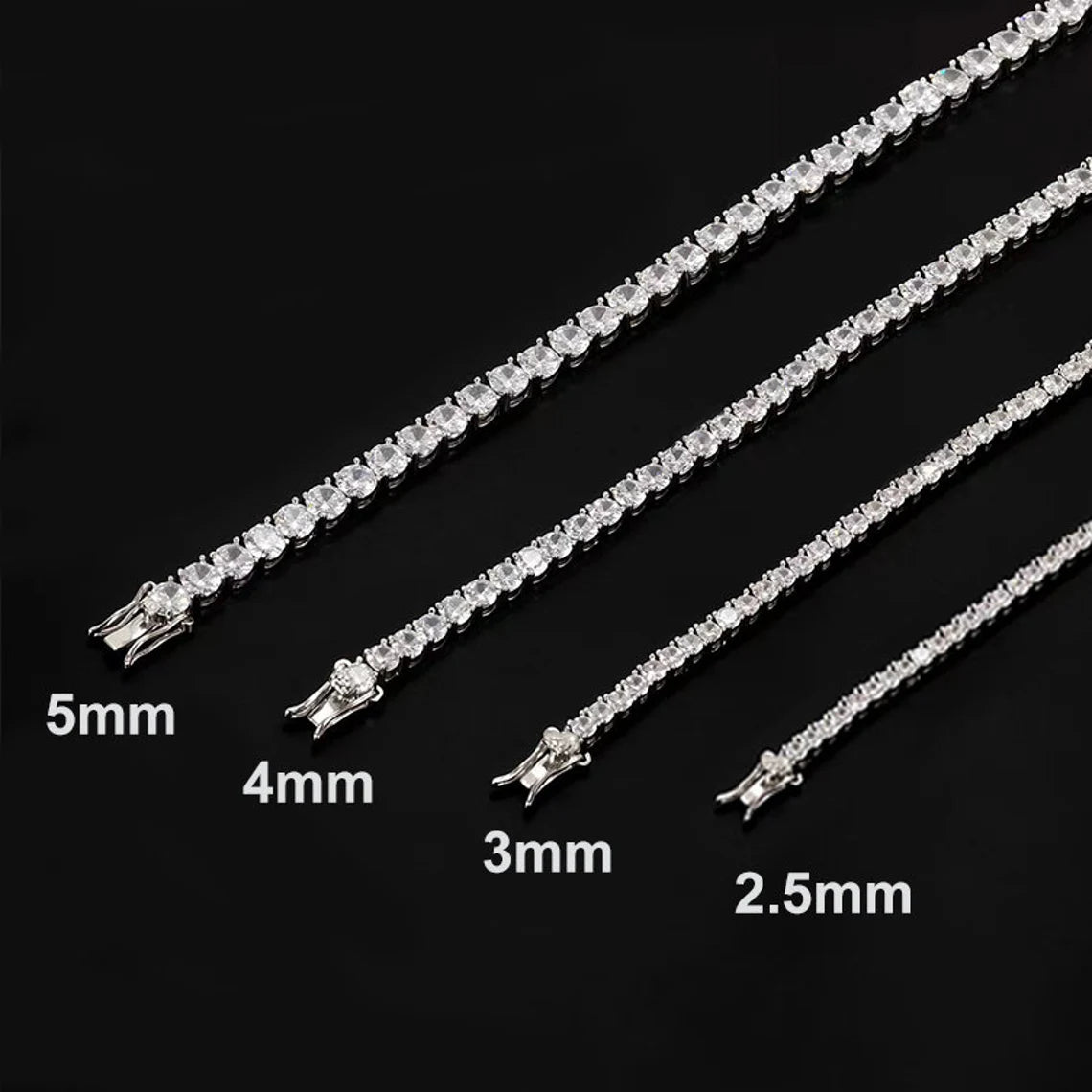 Genoveva 3MM 4 Prong Round Moissanite Tennis Bracelet