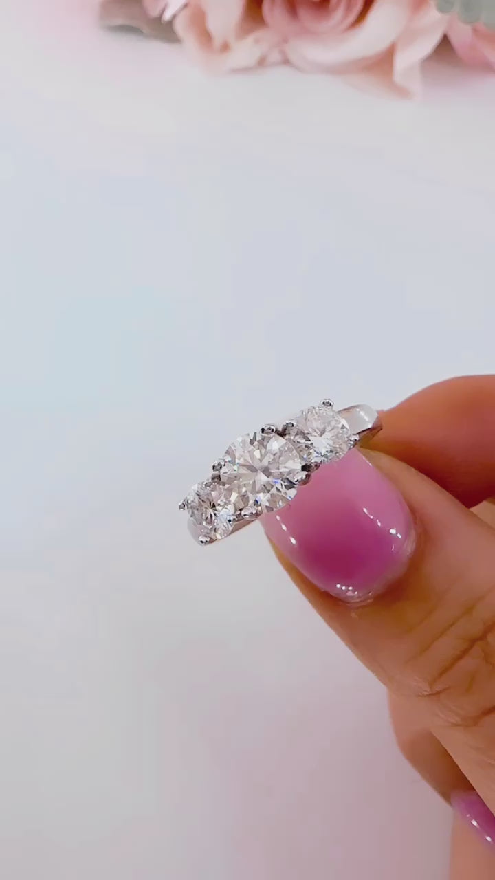 Erin 2 CTW DEW Three-Stone Moissanite Anniversary Band