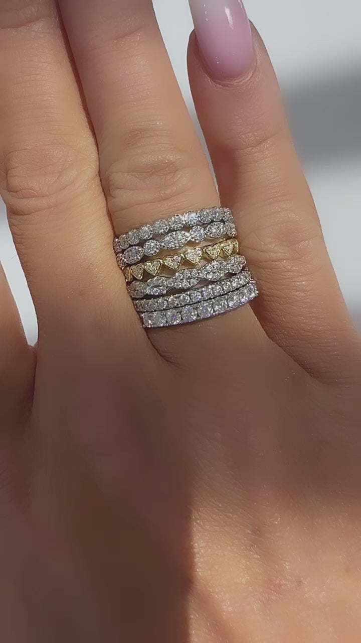 Aurora Eternity Moissanite Stackable Eternity Band