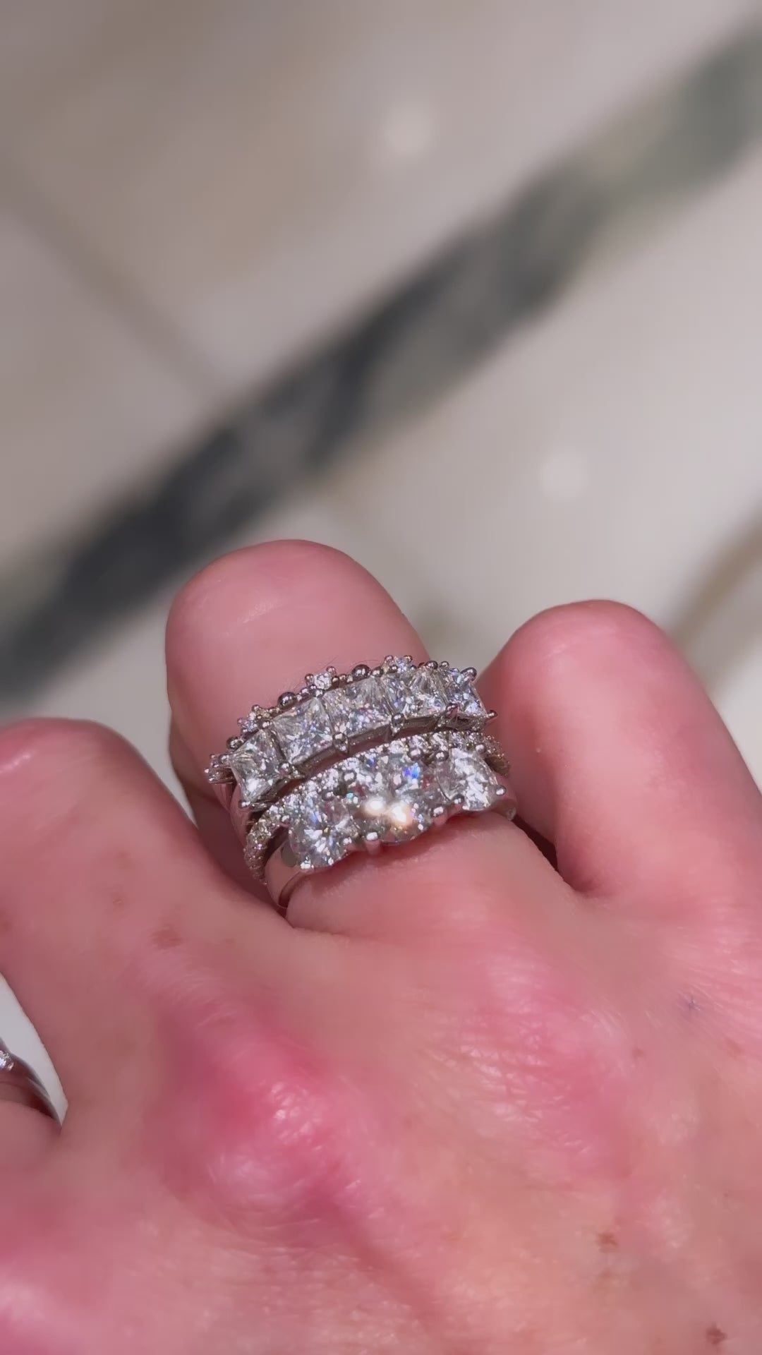 Erin 2 CTW DEW Three-Stone Moissanite Anniversary Band