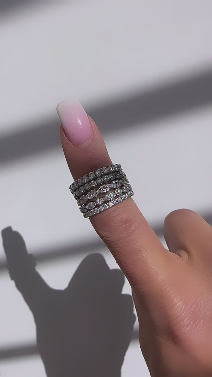 Natalie Twisted Moissanite Anniversary Stackable Band Ring