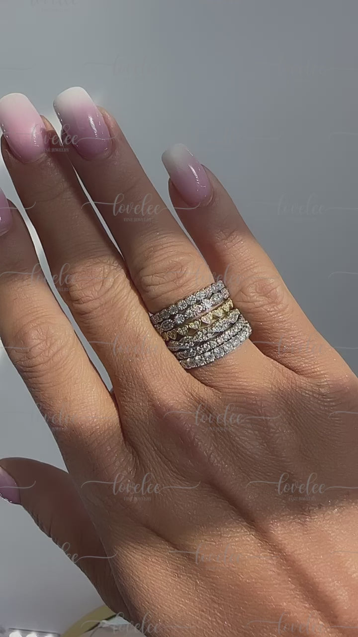 Aurora Eternity Moissanite Stackable Eternity Band