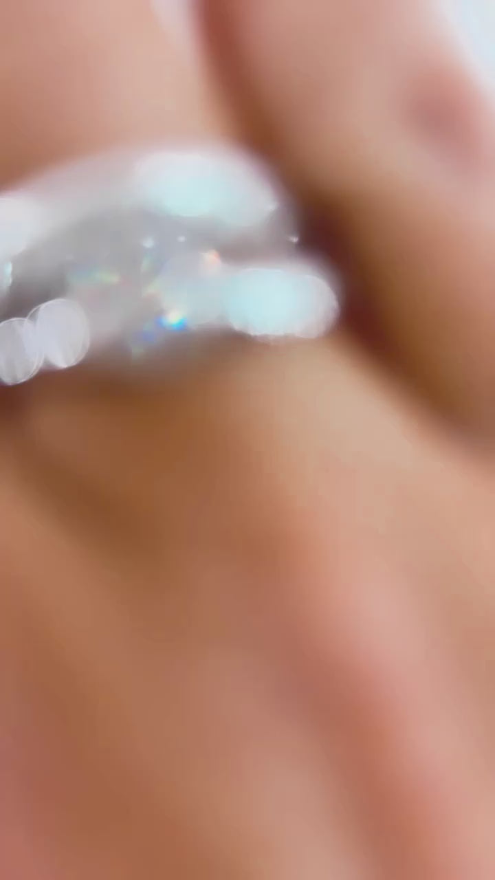 Sweetheart Sterling Silver Moissanite Stackable Band