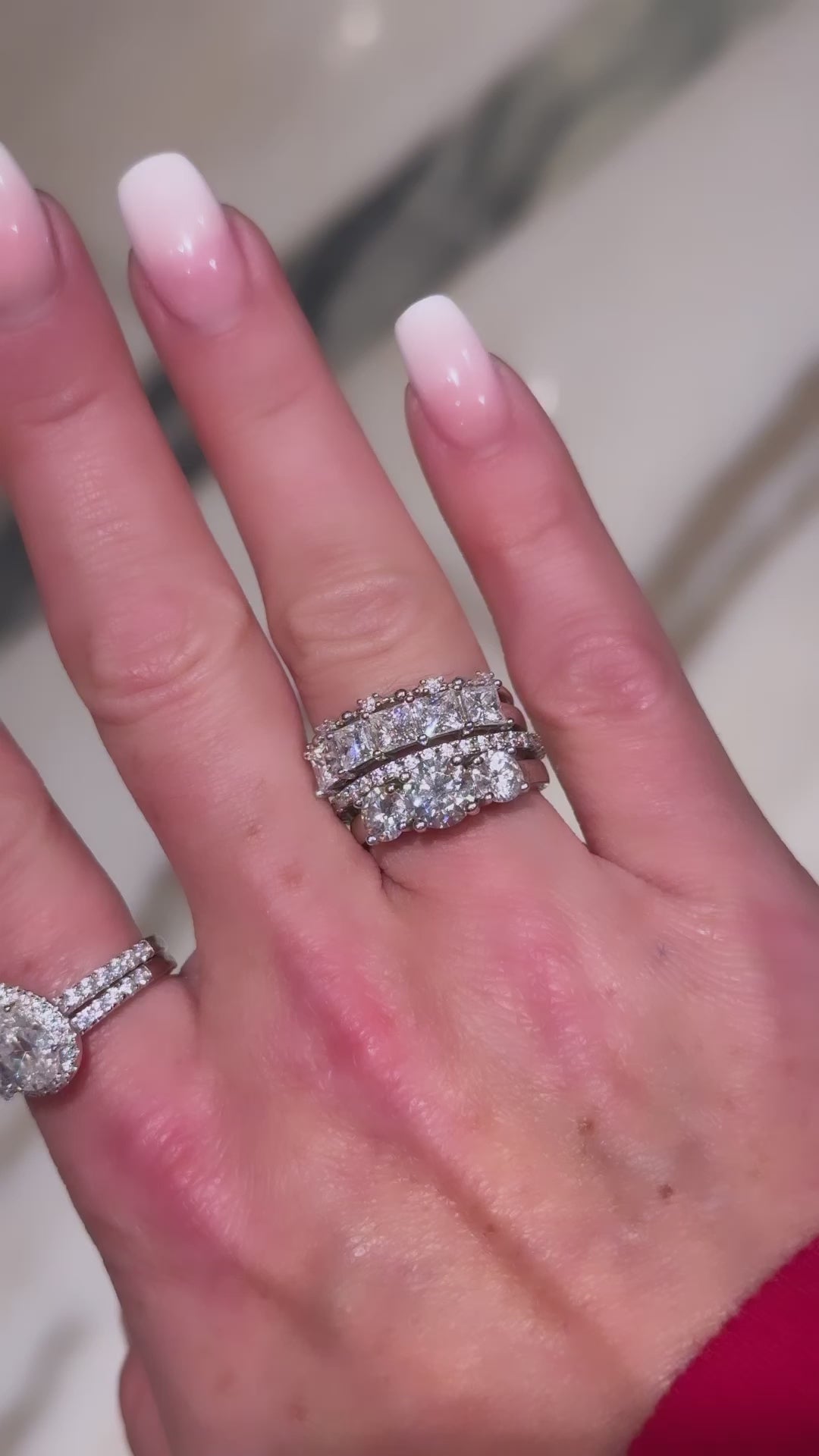 Erin 2 CTW DEW Three-Stone Moissanite Anniversary Band