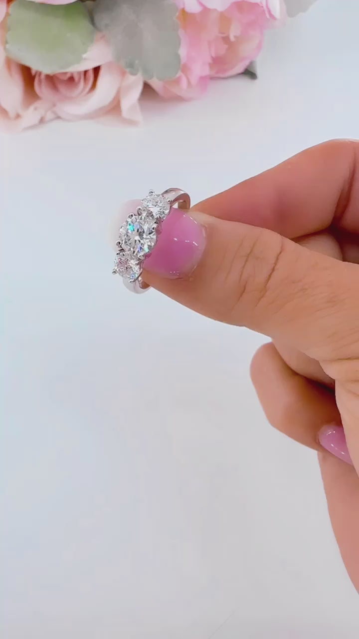 Erin 2 CTW DEW Three-Stone Moissanite Anniversary Band