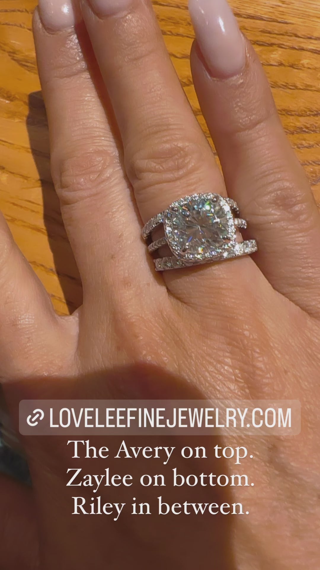 Riley 4.5 CTW DEW Flawless Brilliant Cushion Cut Moissanite Ring with Halo & Hidden Halo