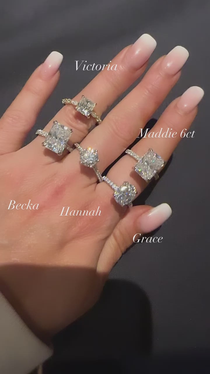 Victoria 3.25 CTW DEW Brilliant Cut Oval Moissanite Ring