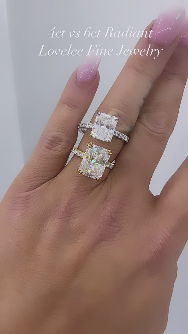 Maddie 4 CTW DEW Moissanite Ring - Silver