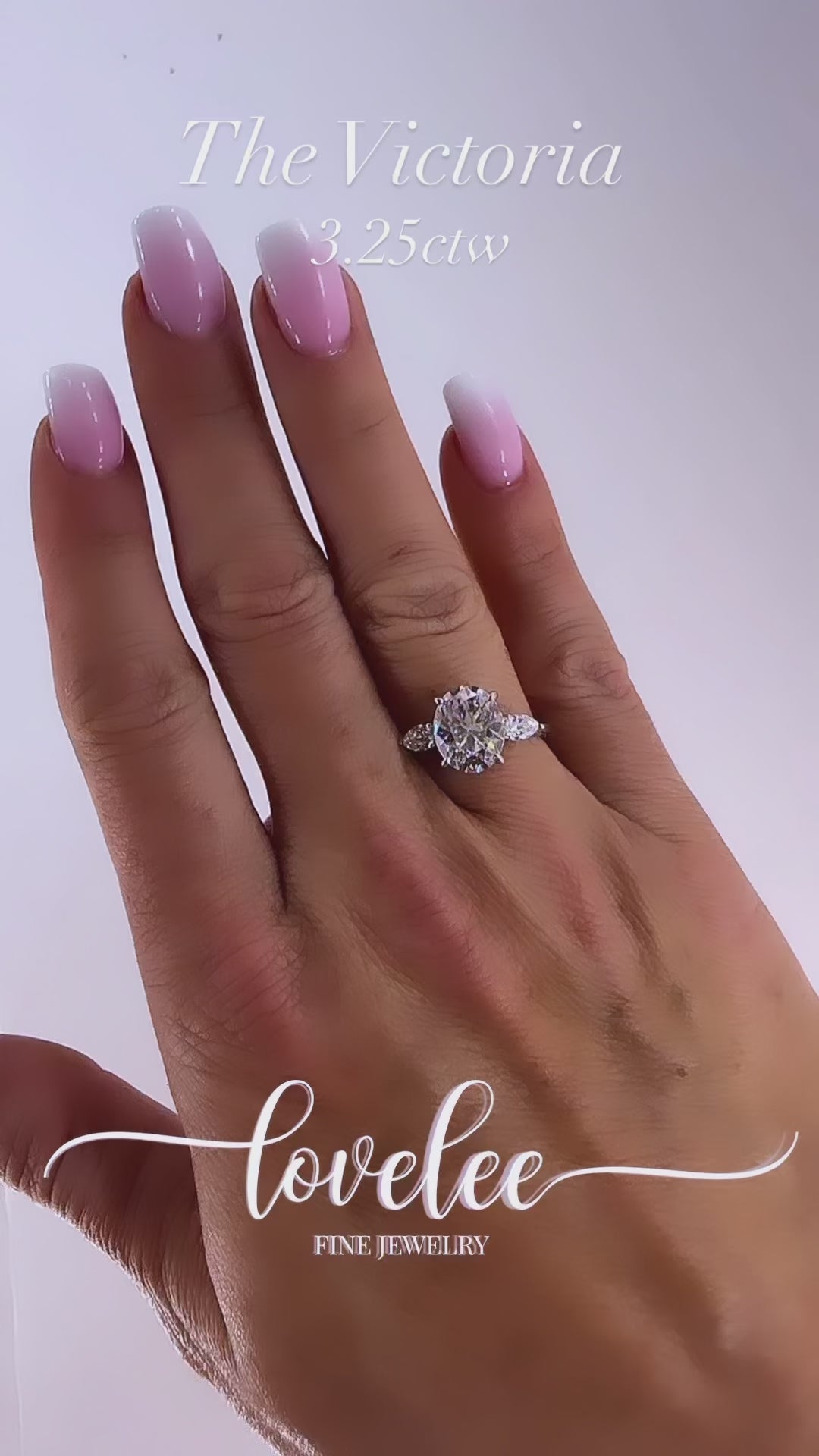 Victoria 3.25 CTW DEW Brilliant Cut Oval Moissanite Ring