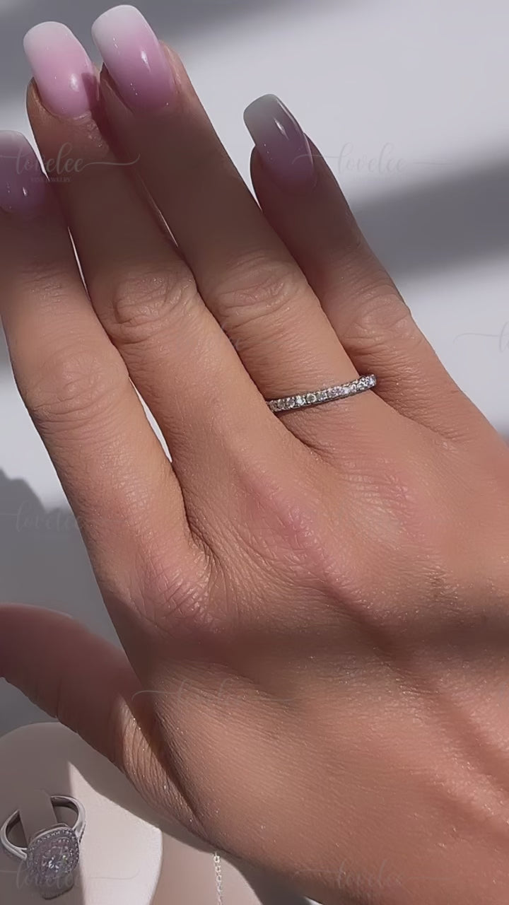 Aurora Eternity Moissanite Stackable Eternity Band