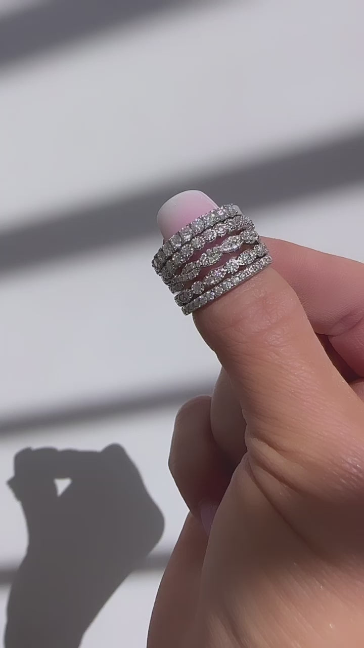 Nova Stackable Milgrain Moissanite Wedding Band Ring