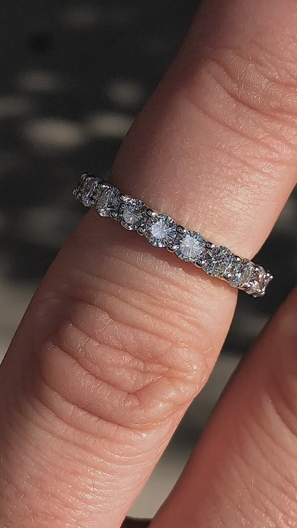 Kelly 2.5 CTW DEW Eternity Full Moissanite Stackable Anniversary Band