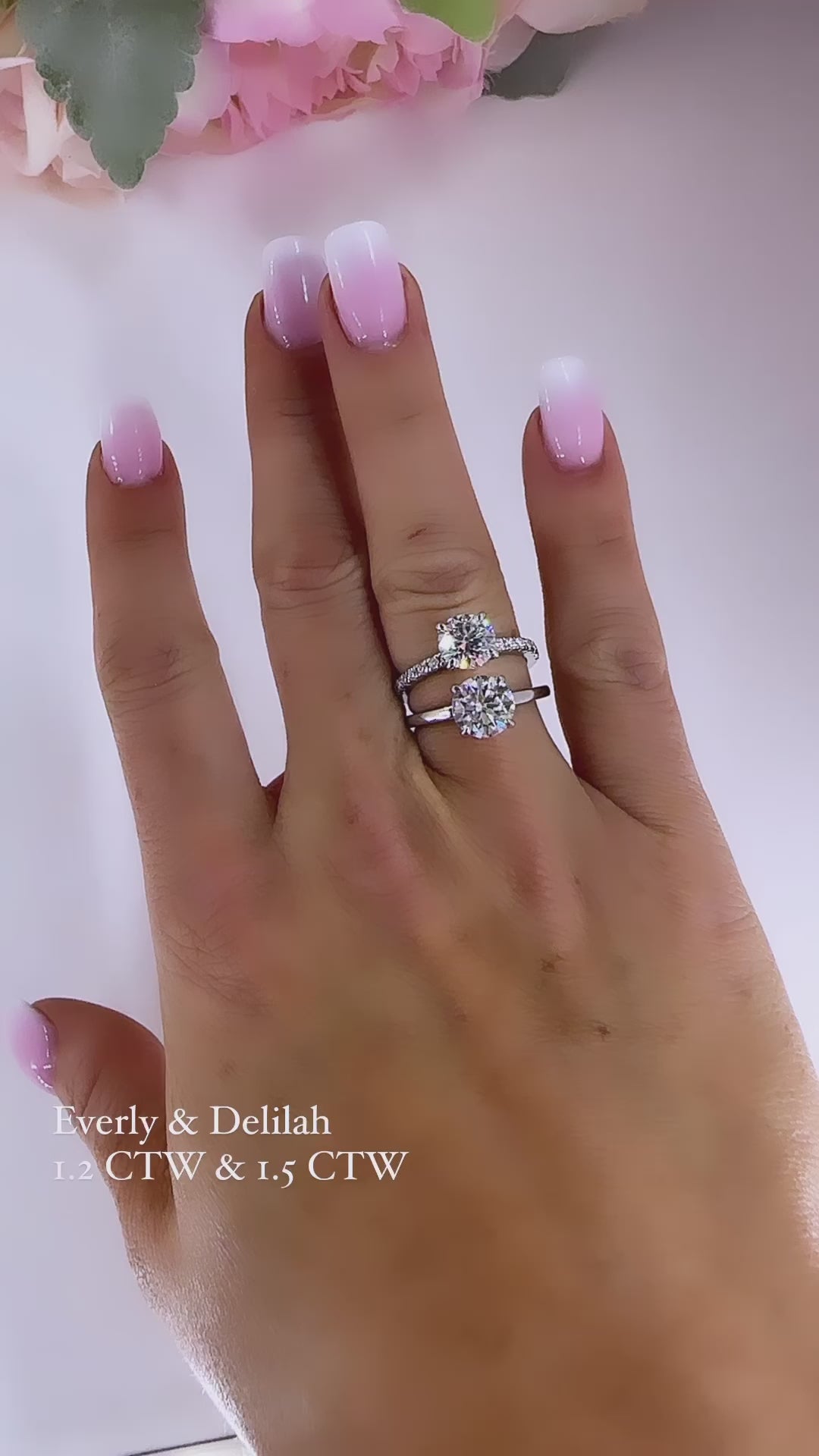 Delilah 1.4 CTW DEW Brilliant Round Moissanite Ring with Pave Band