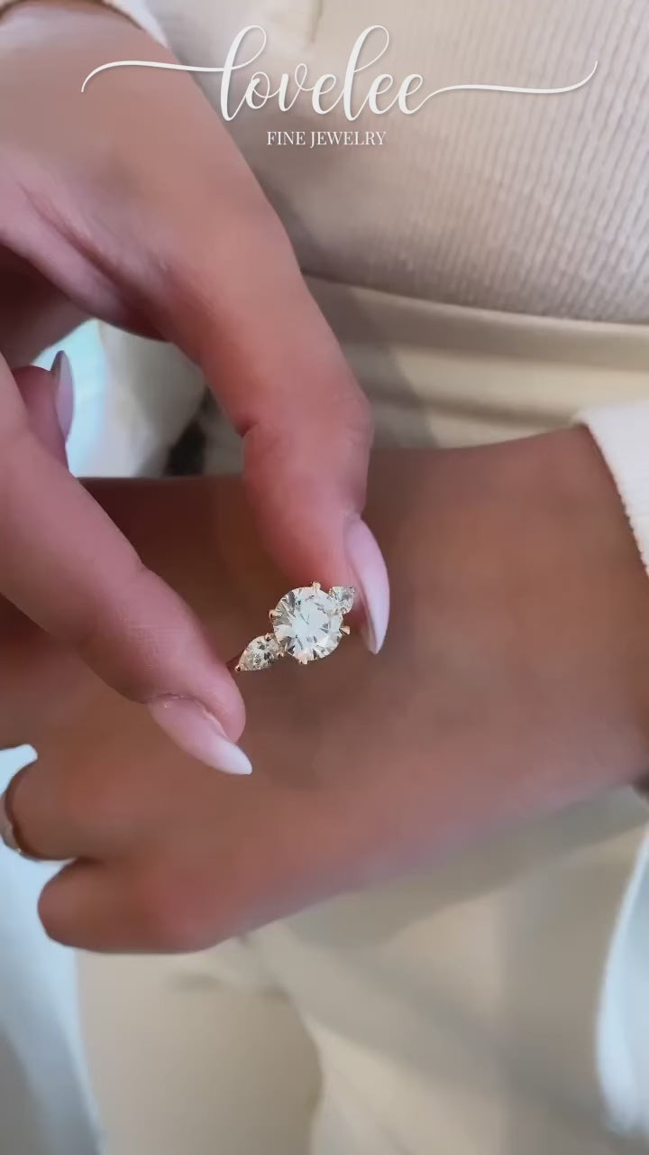 Emily 2 CTW DEW Brilliant Cut Round Moissanite Ring