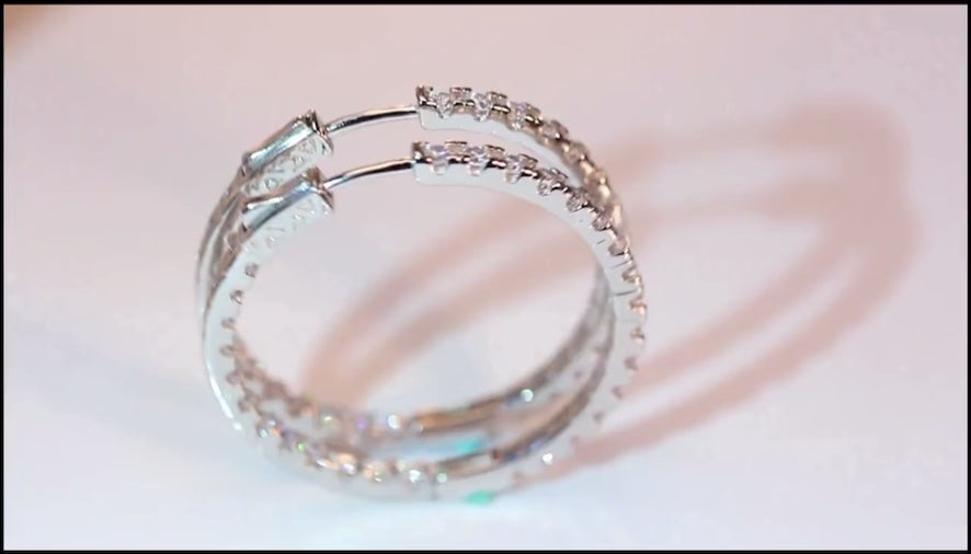 Holy Grail 3 CTW DEW Moissanite Hoop Earrings