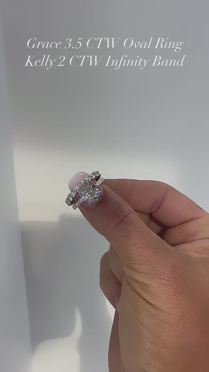 Kelly 2.5 CTW DEW Eternity Full Moissanite Stackable Anniversary Band