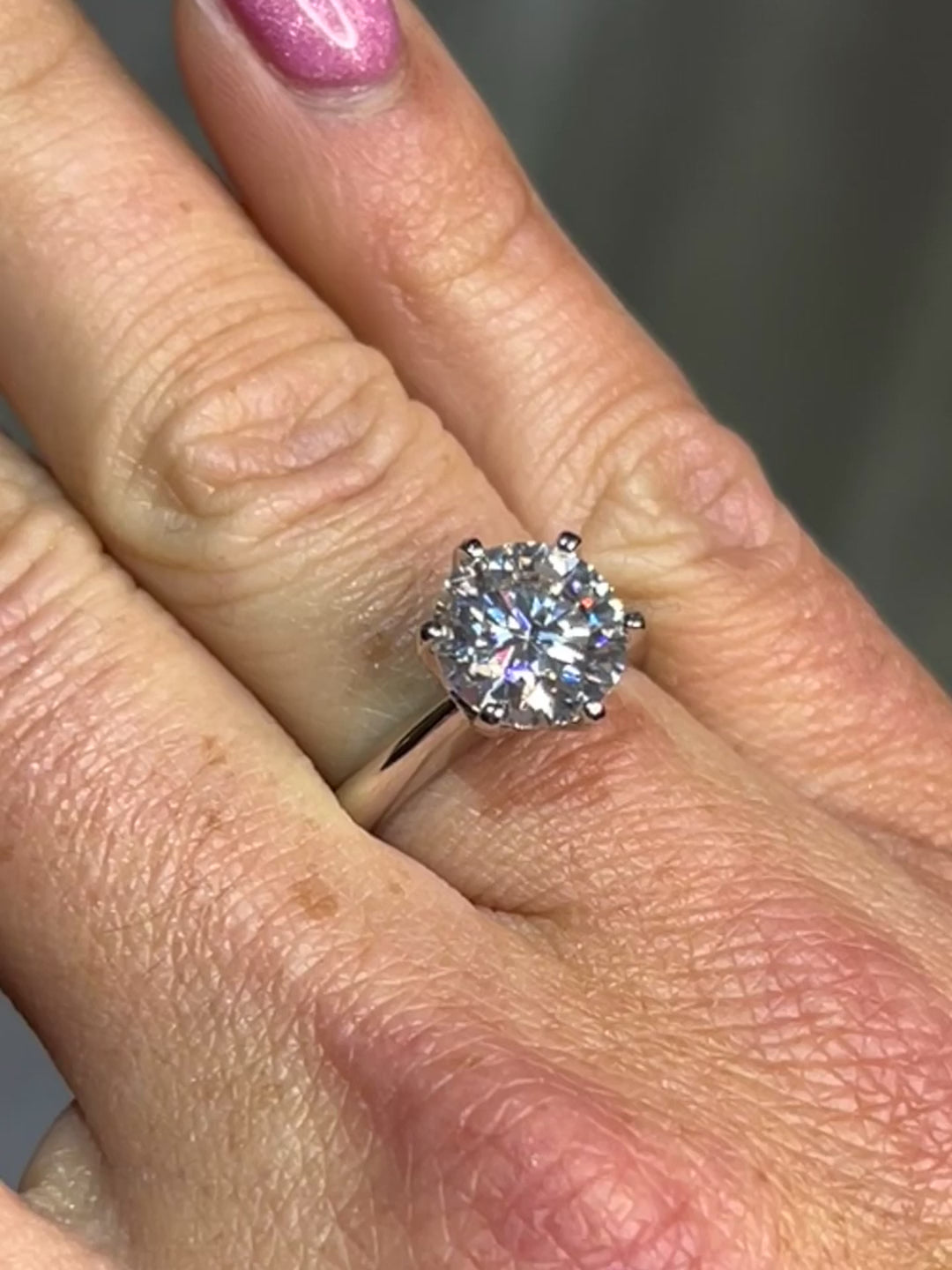 Billy Jo 3 CTW DEW Round Solitaire Moissanite Ring