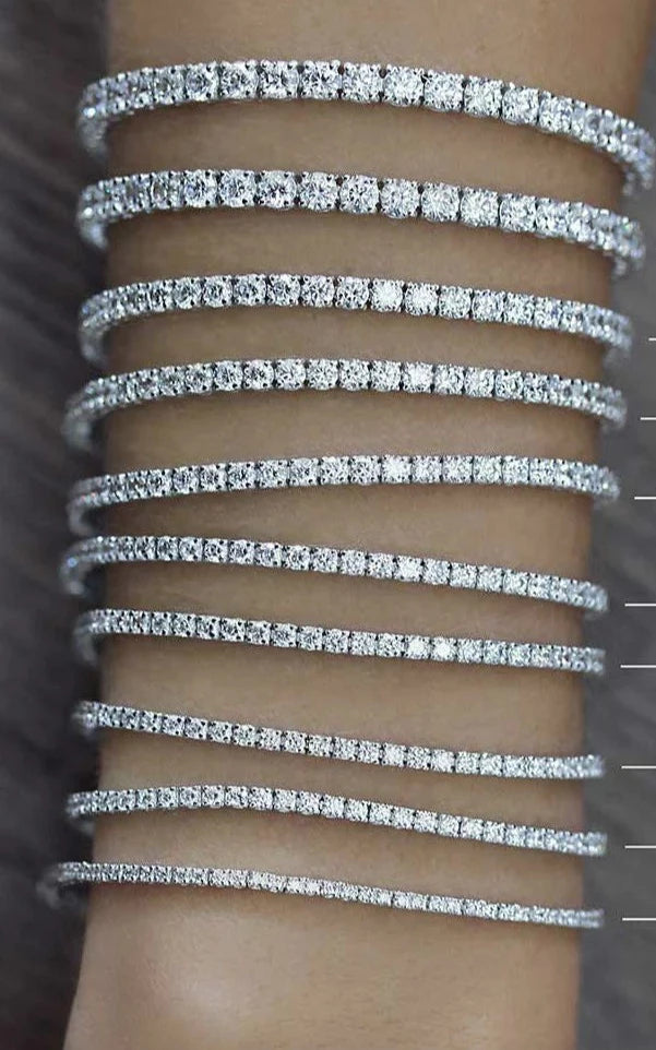 Genoveva 3MM 4 Prong Round Moissanite Tennis Bracelet