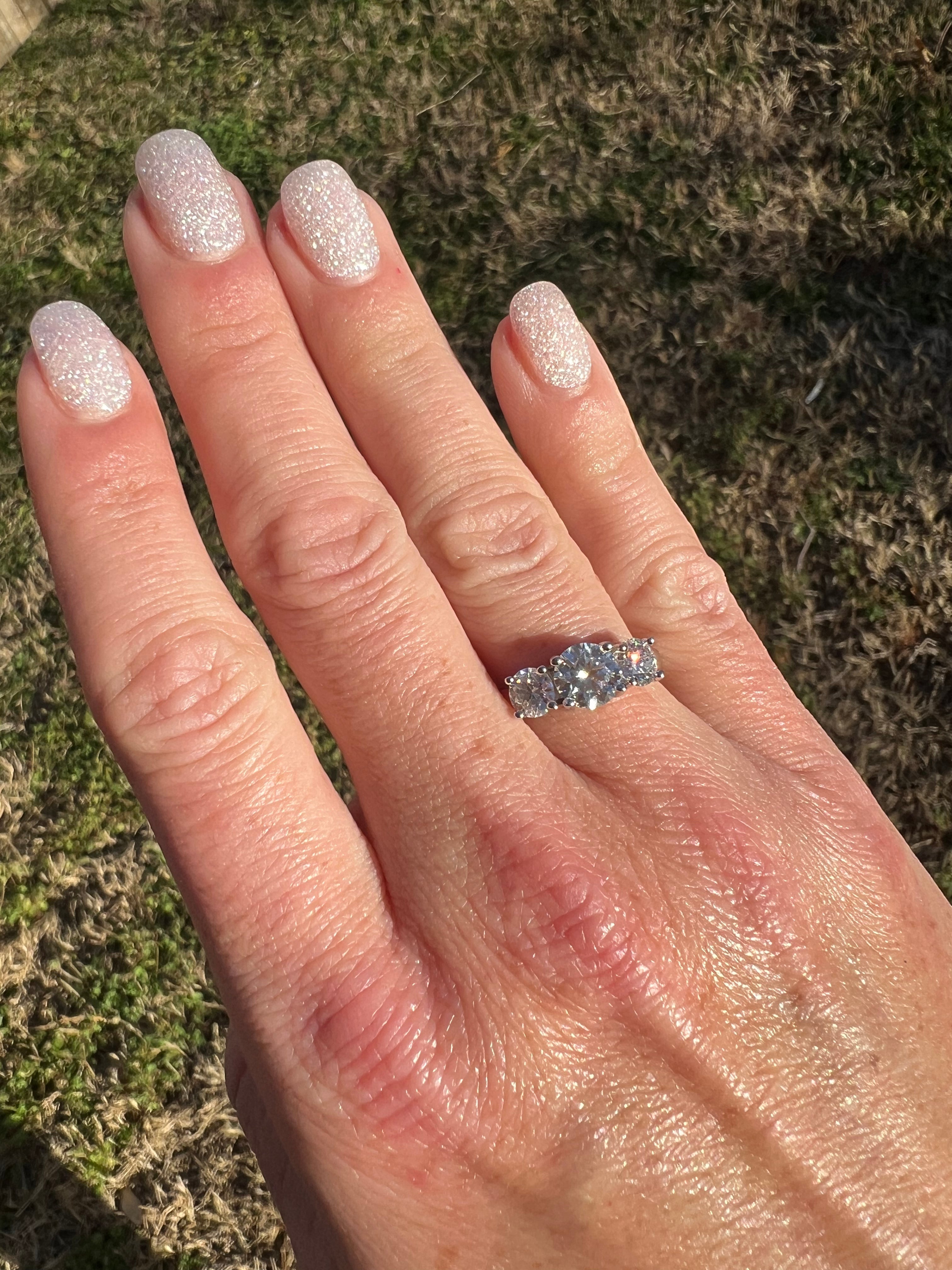 Erin 2 CTW DEW Three-Stone Moissanite Anniversary Band