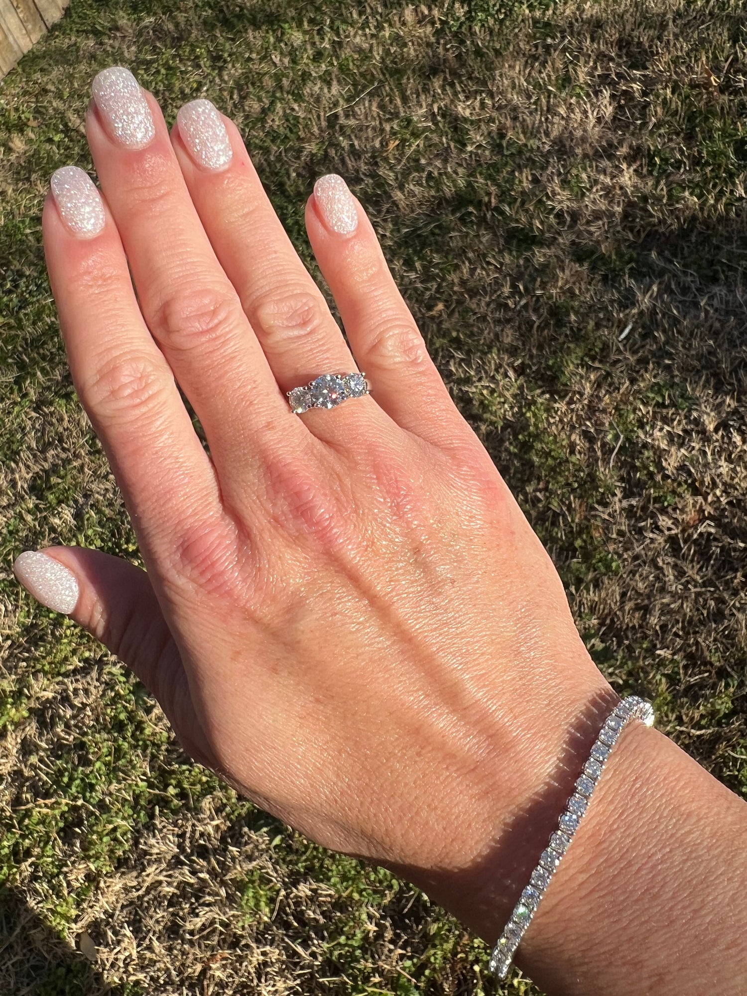 Erin 2 CTW DEW Three-Stone Moissanite Anniversary Band