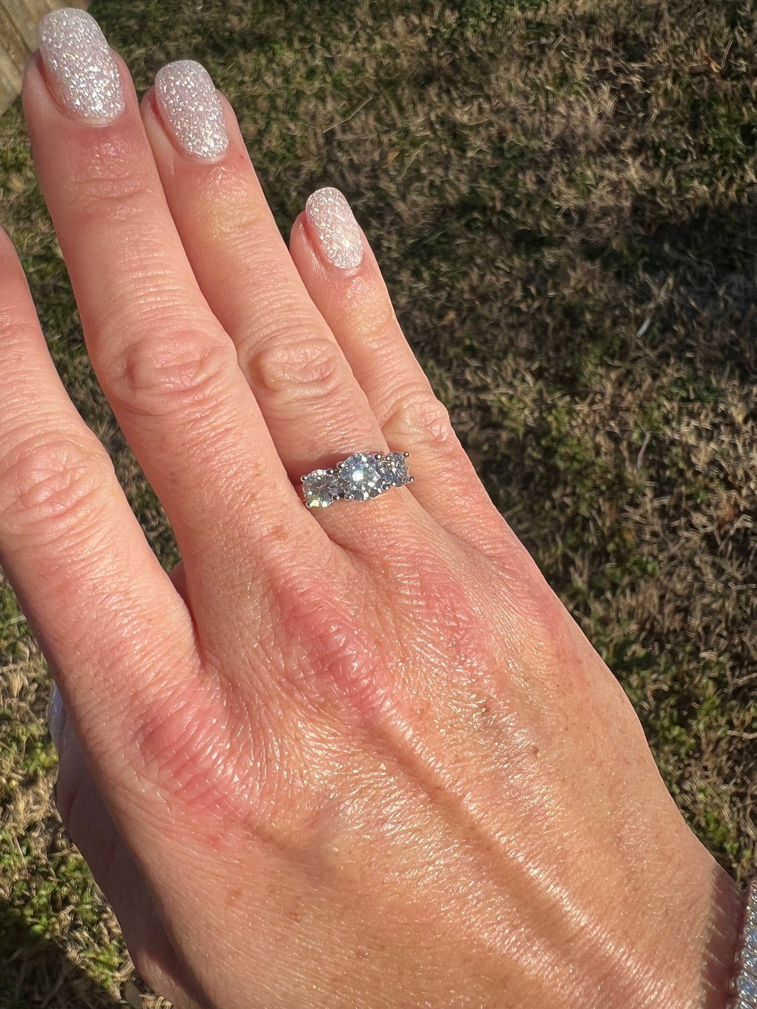 Erin 2 CTW DEW Three-Stone Moissanite Anniversary Band