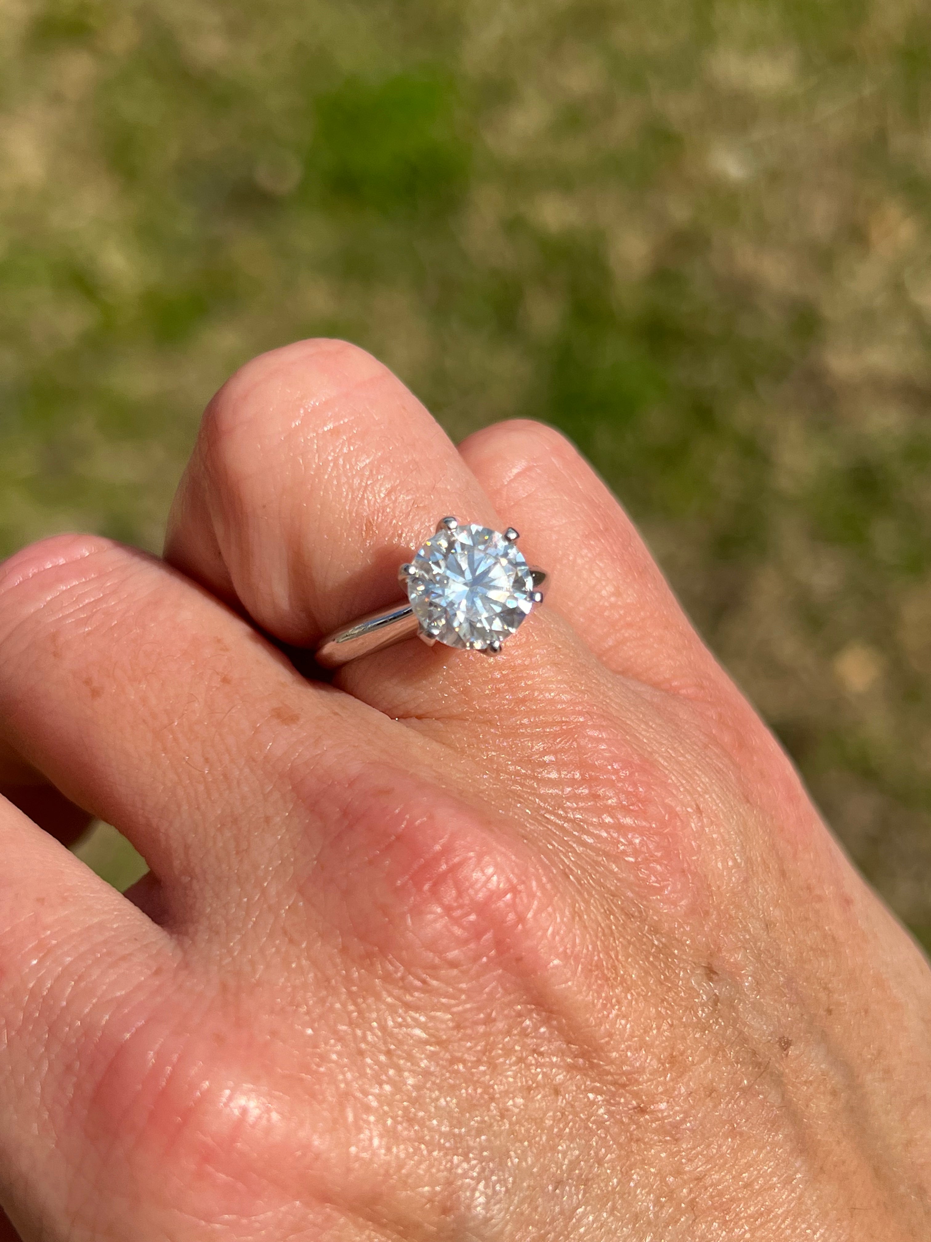 Billy Jo 3 CTW DEW Round Solitaire Moissanite Ring