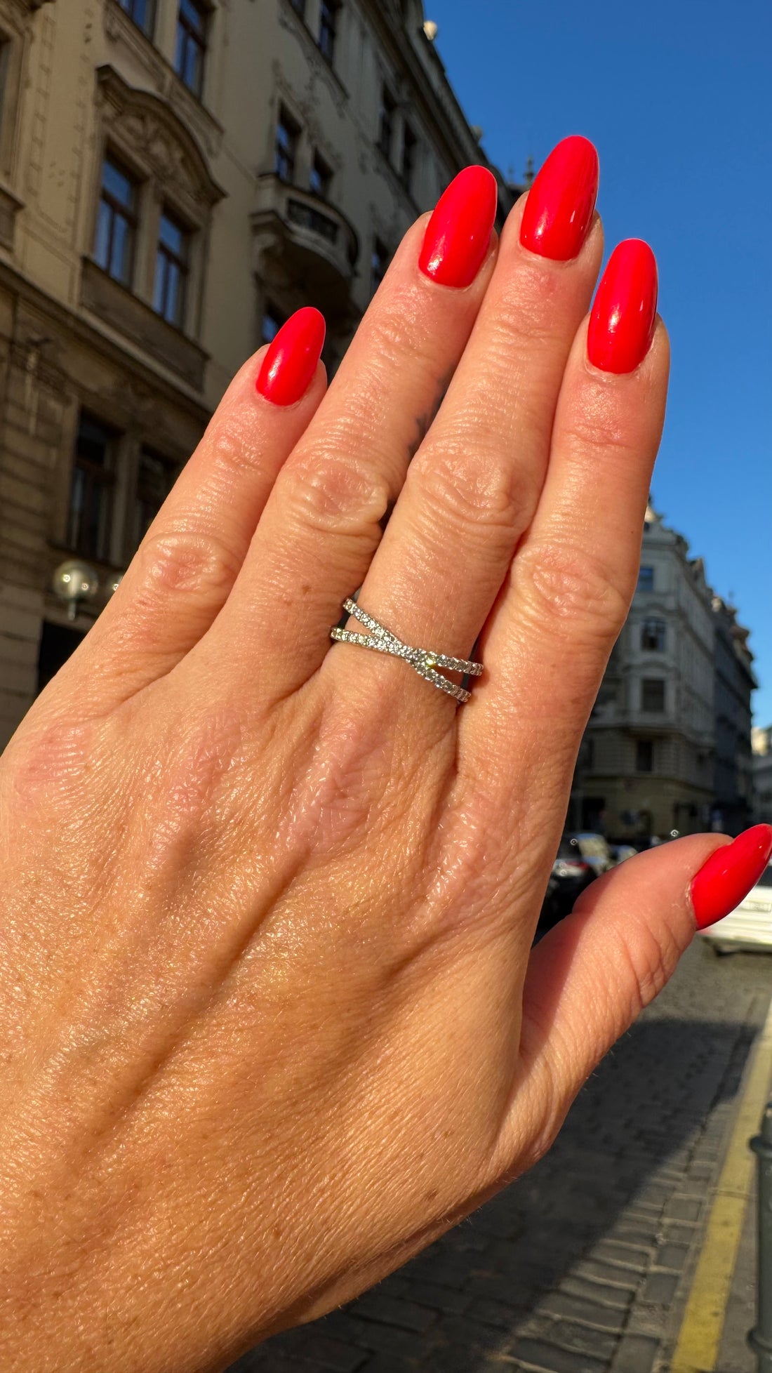 Christina Crossover Stackable Statement Ring