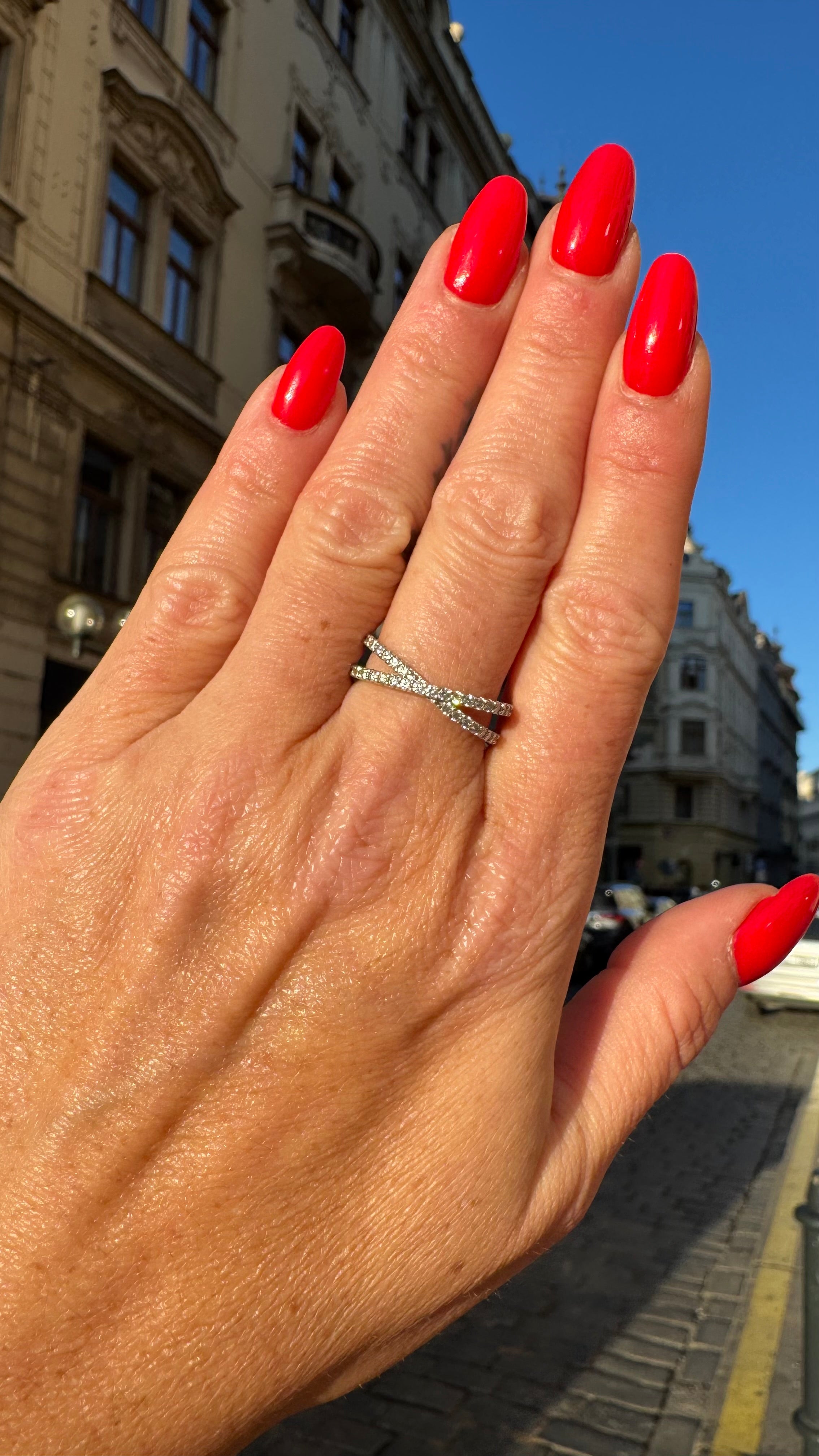 Christina Crossover Stackable Statement Ring