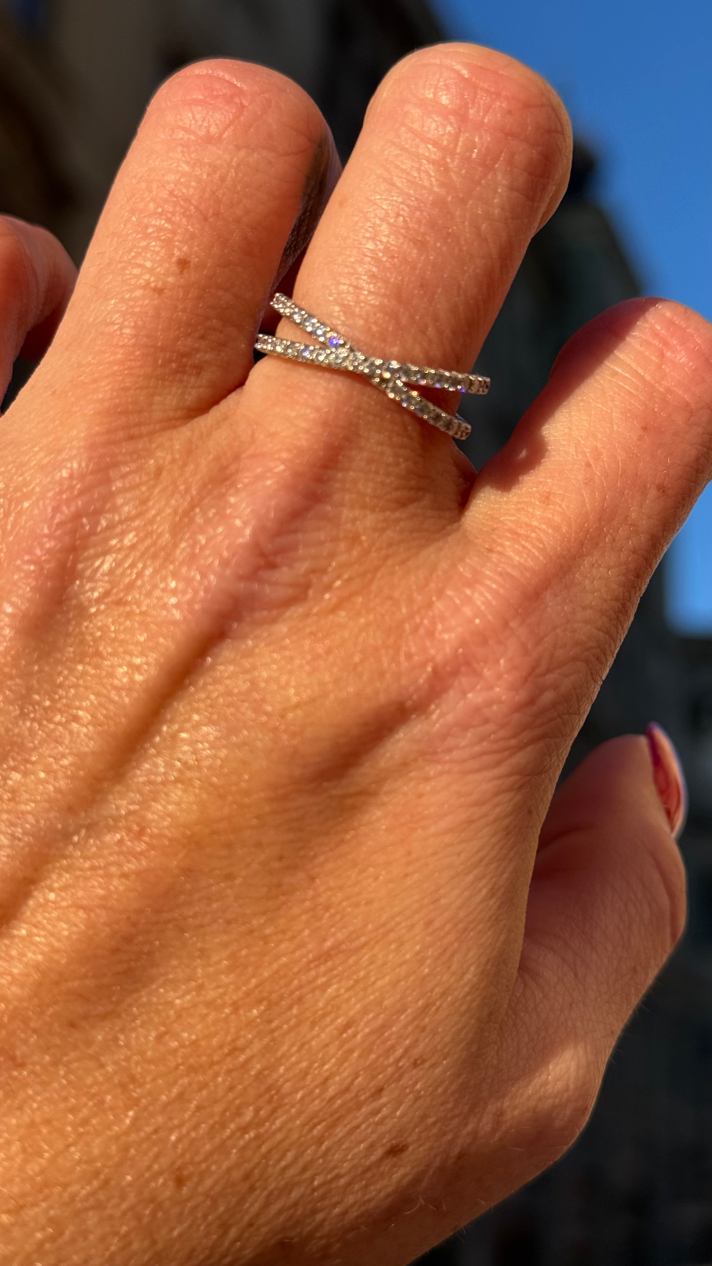 Christina Crossover Stackable Statement Ring