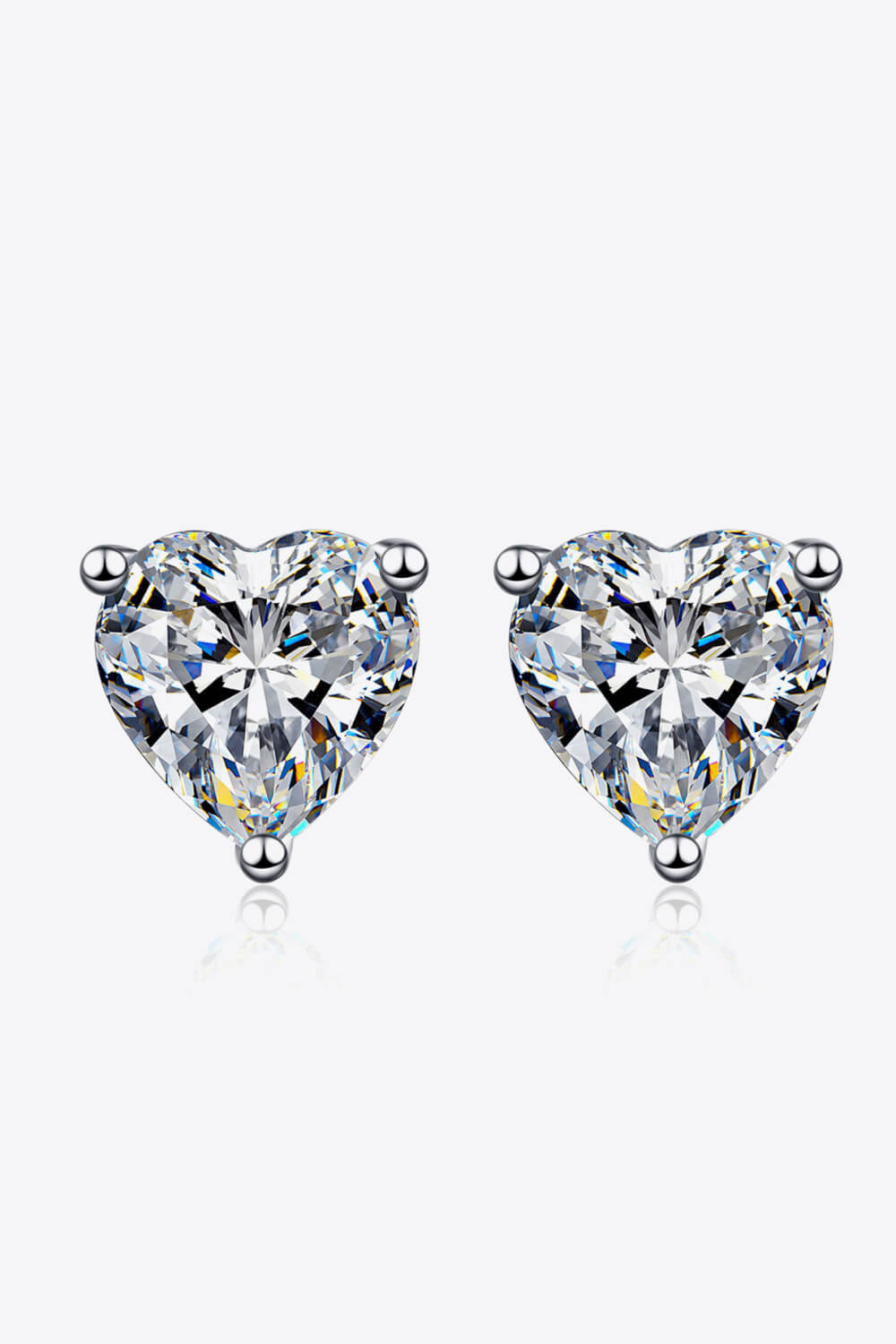 Vivian 2 CTW DEW Moissanite Heart-Shaped Stud Earrings