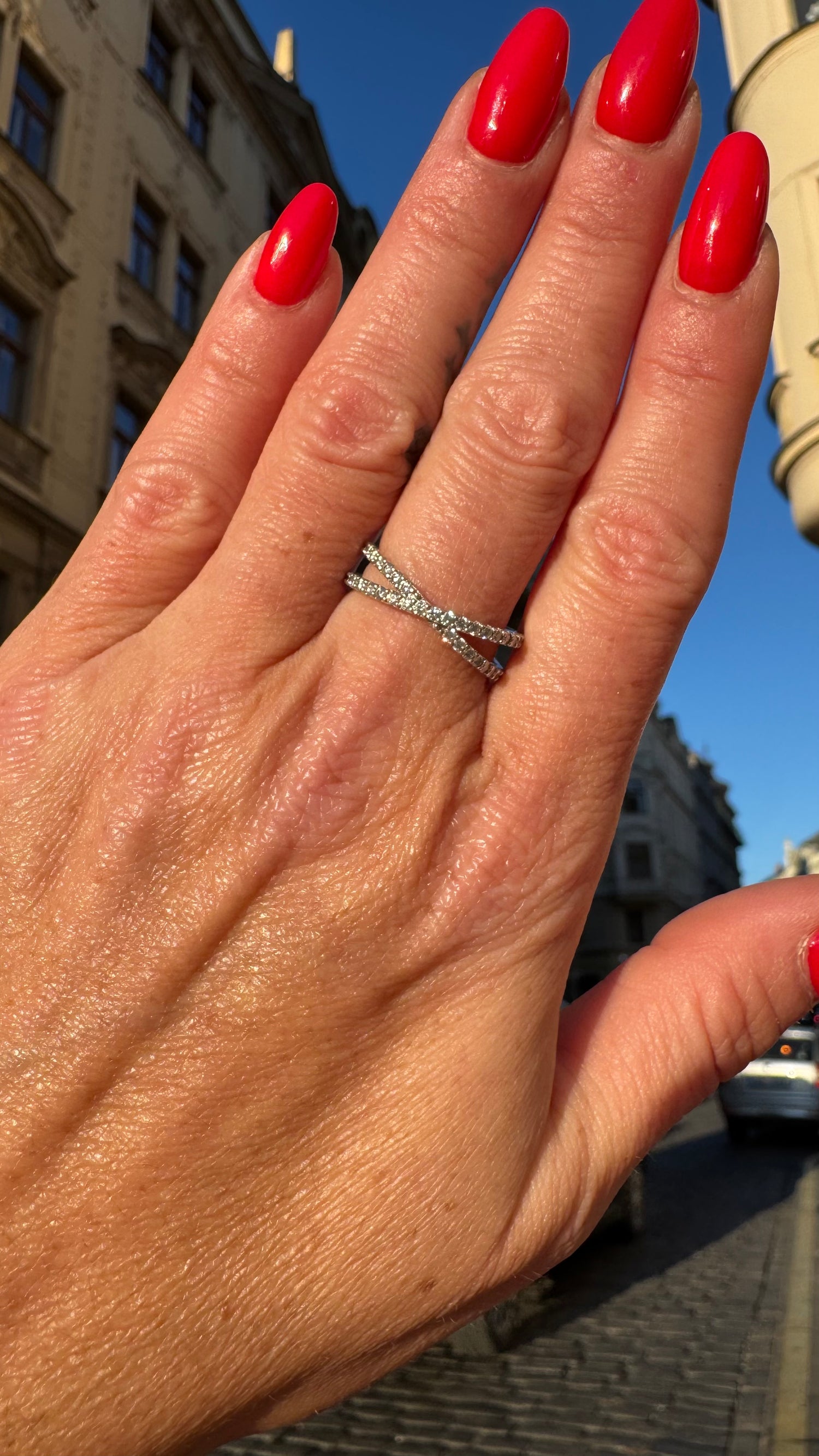 Christina Crossover Stackable Statement Ring