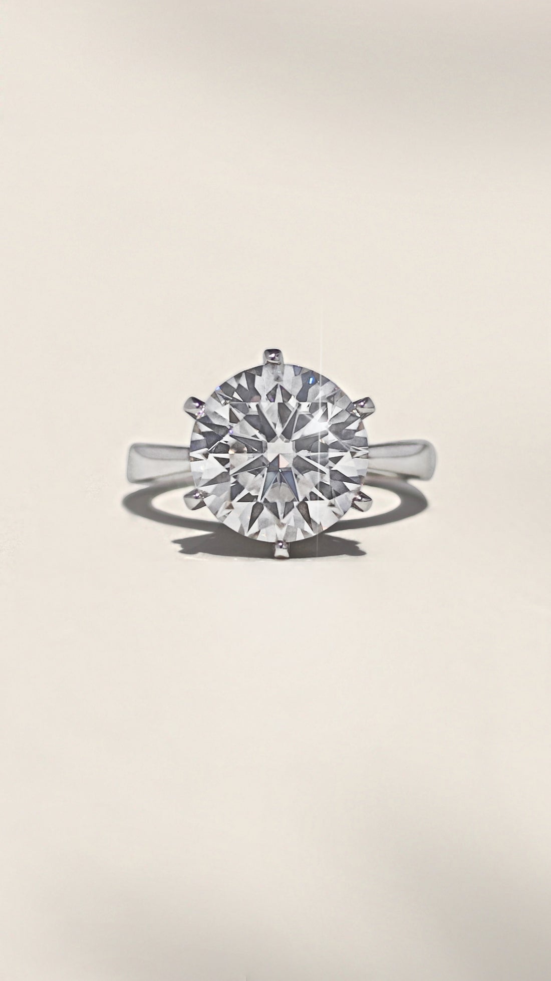 Billy Jo 5 CTW DEW Brilliant Cut Round Moissanite Solitaire Ring