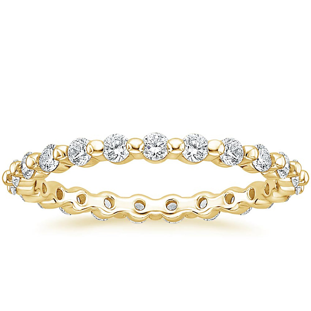Luna 1.2 CTW DEW Round Moissanite Eternity Stackable Band Anniversary Ring