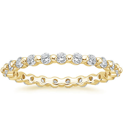 Luna 1.2 CTW DEW Round Moissanite Eternity Stackable Band Anniversary Ring