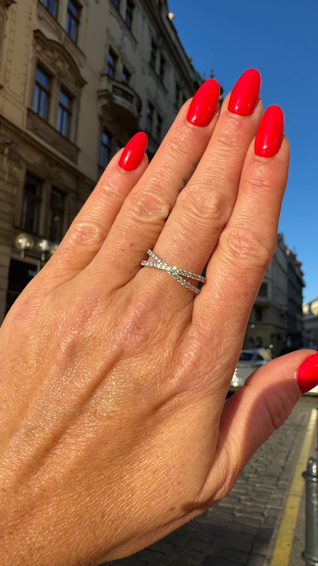 Christina Crossover Stackable Statement Ring