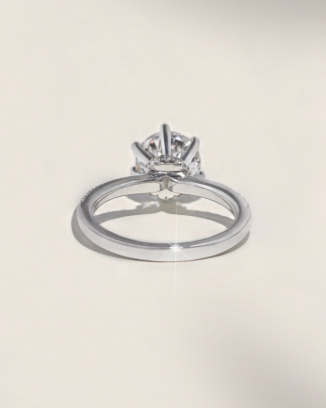 Hannah 2 CTW DEW Brilliant Cut Round Moissanite Ring with Accent Stones