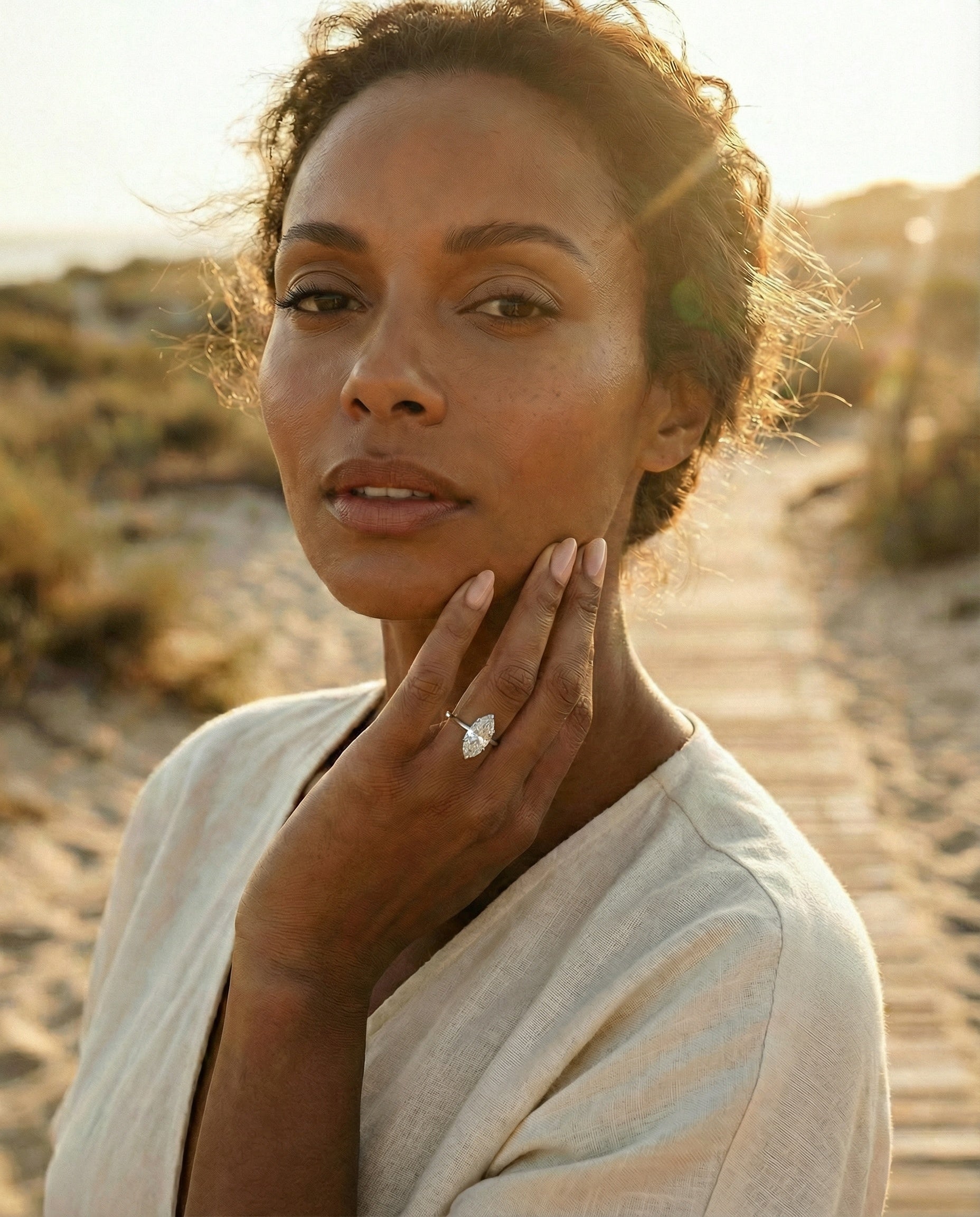 Mary 2 CTW DEW Marquise Moissanite Ring