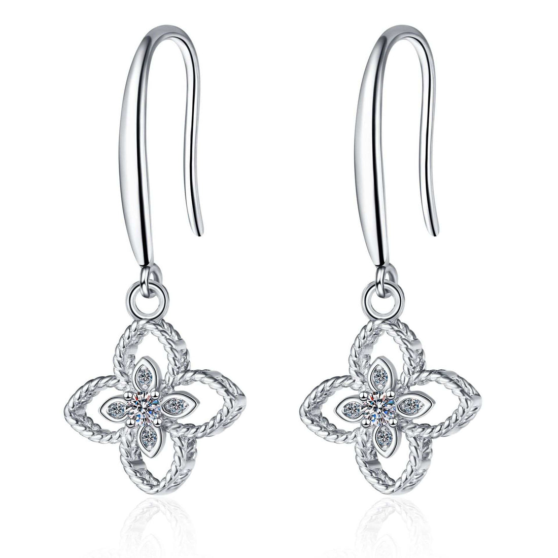 Wyatt Clover Moissanite Earrings .08CTW