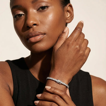 Genoveva 5MM 4 Prong Round Moissanite Tennis Bracelet